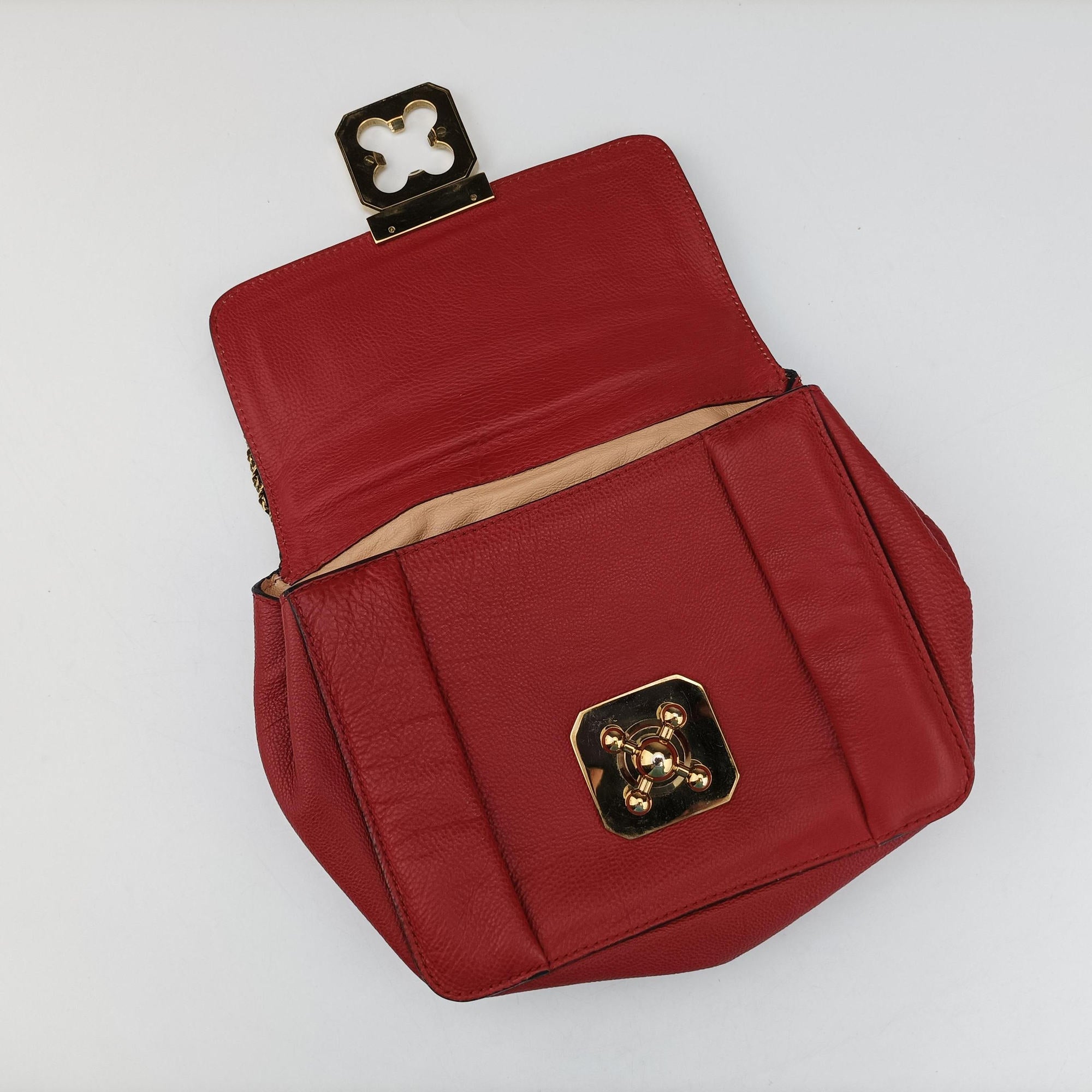 Pre-owned Chloe Elsie Red Leather  shoulderbag | stylenewstar