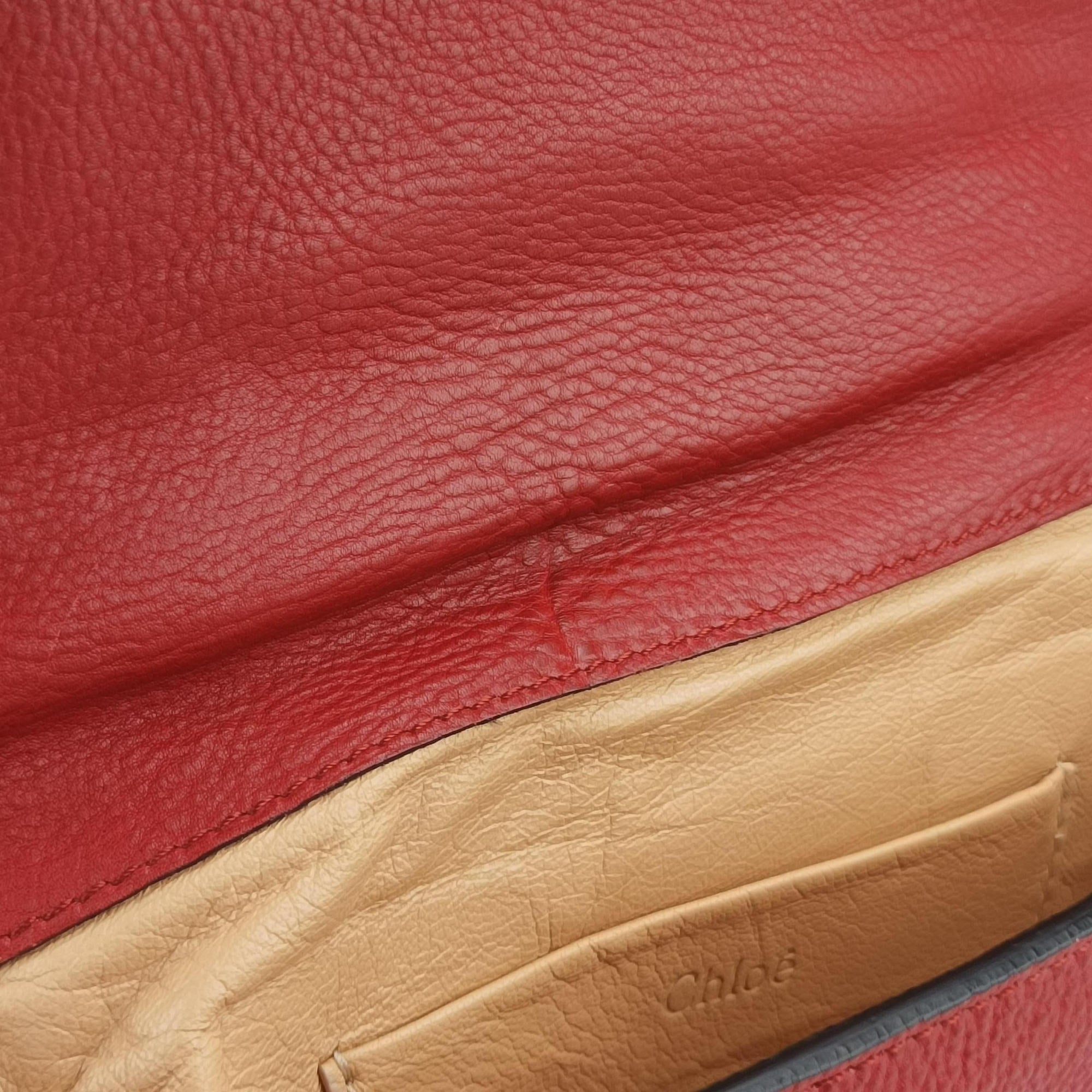 Pre-owned Chloe Elsie Red Leather  shoulderbag | stylenewstar