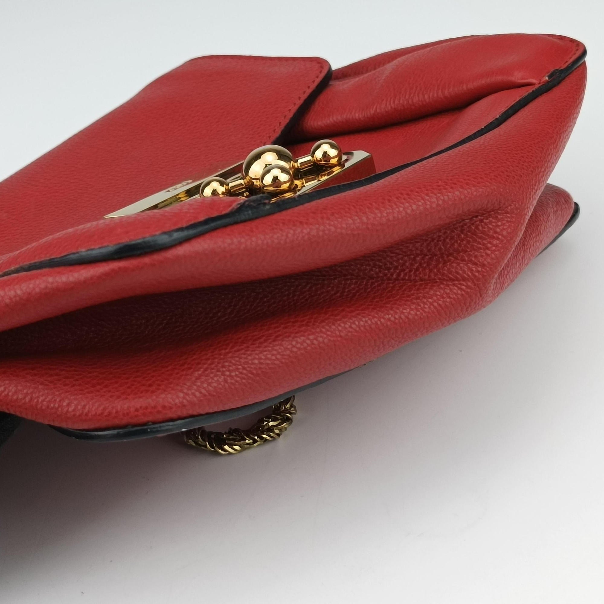 Pre-owned Chloe Elsie Red Leather  shoulderbag | stylenewstar