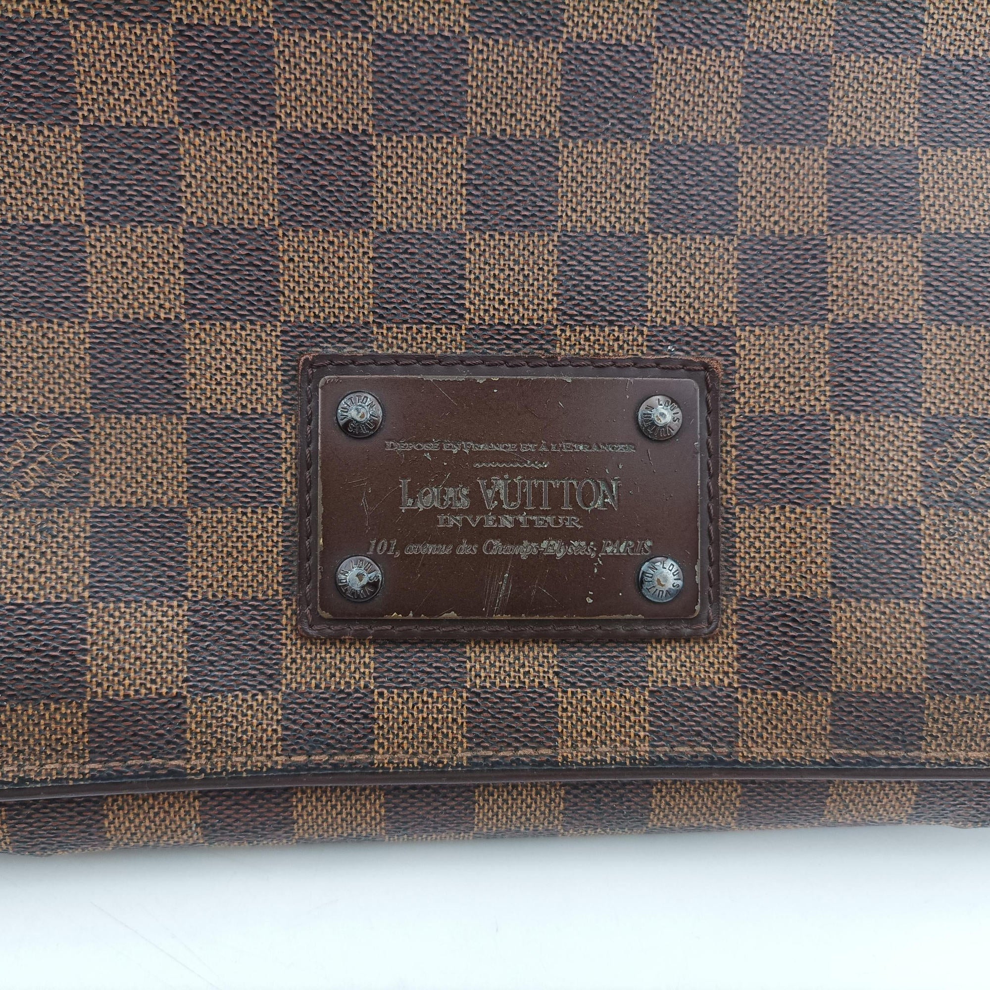 Pre-owned Louis Vuitton BROOKLYN MM EBENE Damier Canvas N51211 shoulderbag | stylenewstar