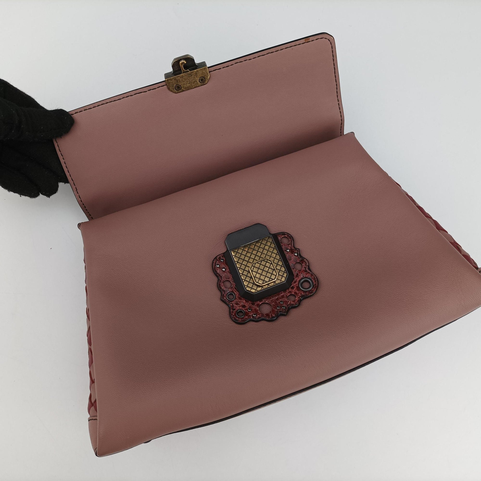 Vintage Bottega Veneta Nappa Ayers Piazza Pink Leather  handbag | stylenewstar