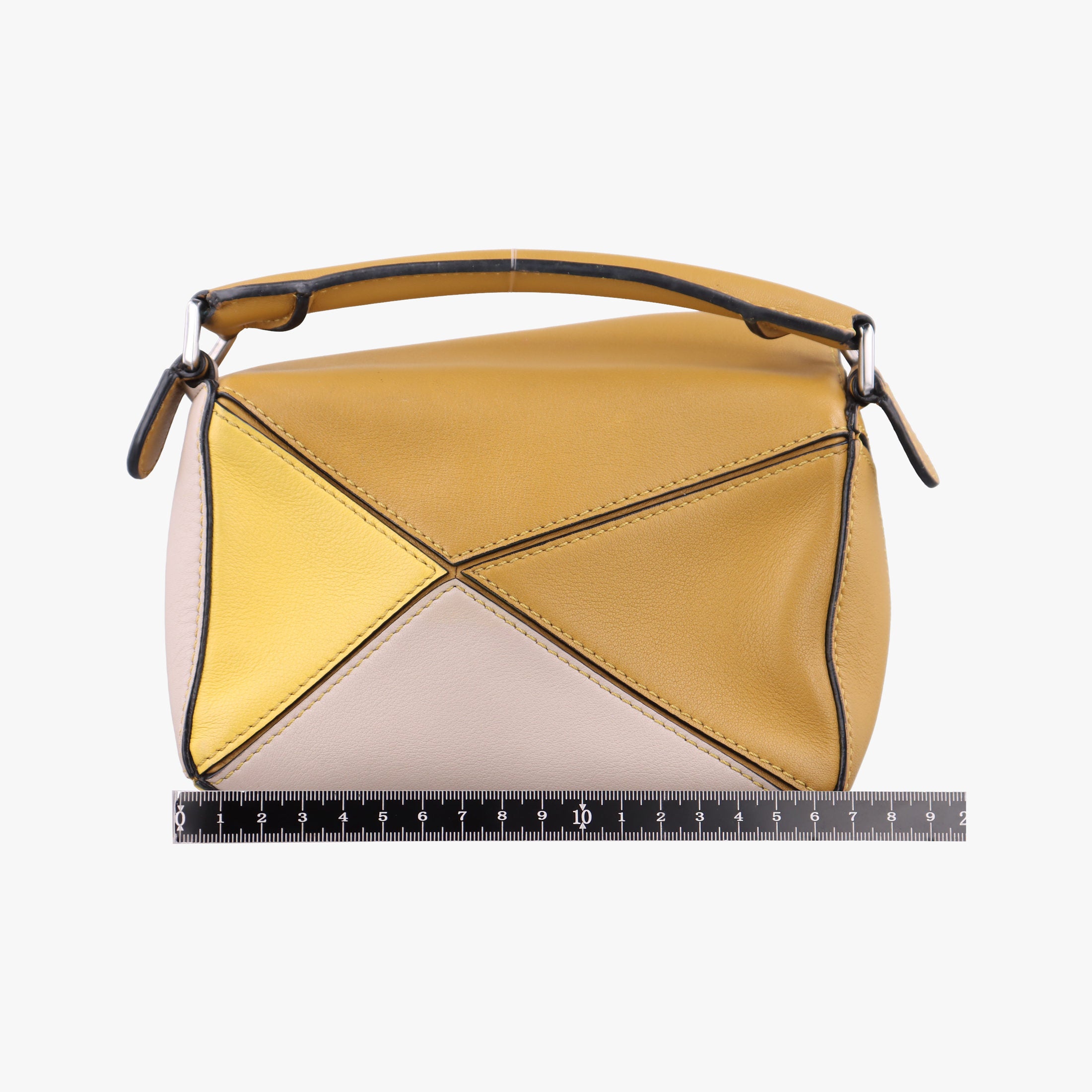 Pre-owned Loewe Puzzle　mini Beige × Khaki × Yellow Leather  shoulderbag | stylenewstar