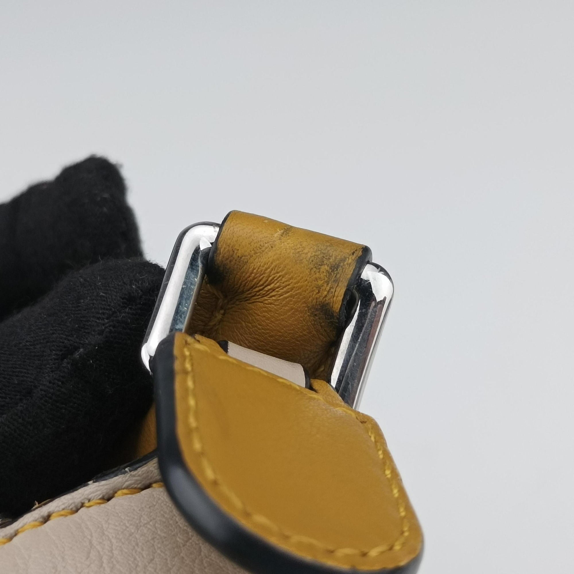 Pre-owned Loewe Puzzle　mini Beige × Khaki × Yellow Leather  shoulderbag | stylenewstar