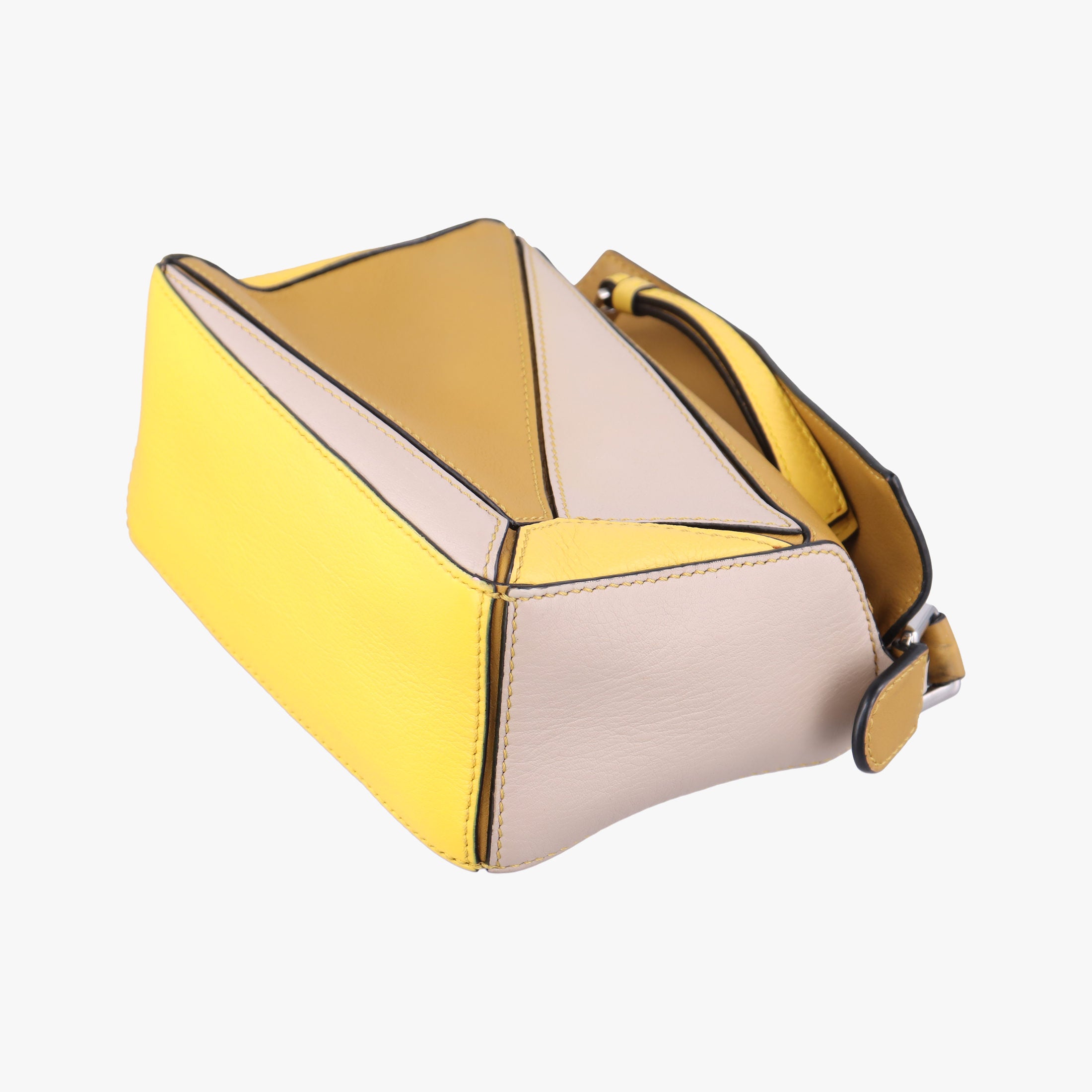 Pre-owned Loewe Puzzle　mini Beige × Khaki × Yellow Leather  shoulderbag | stylenewstar