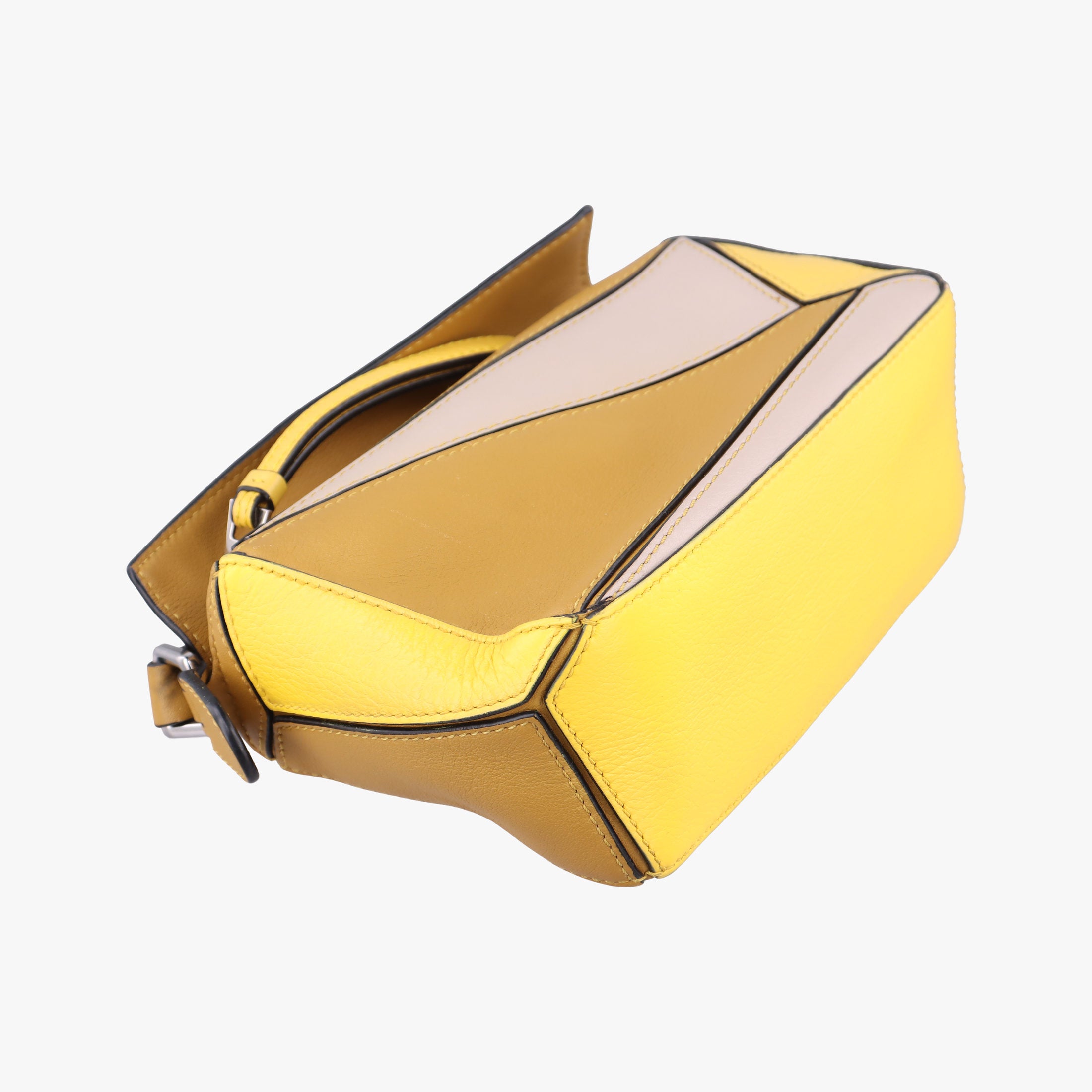 Pre-owned Loewe Puzzle　mini Beige × Khaki × Yellow Leather  shoulderbag | stylenewstar