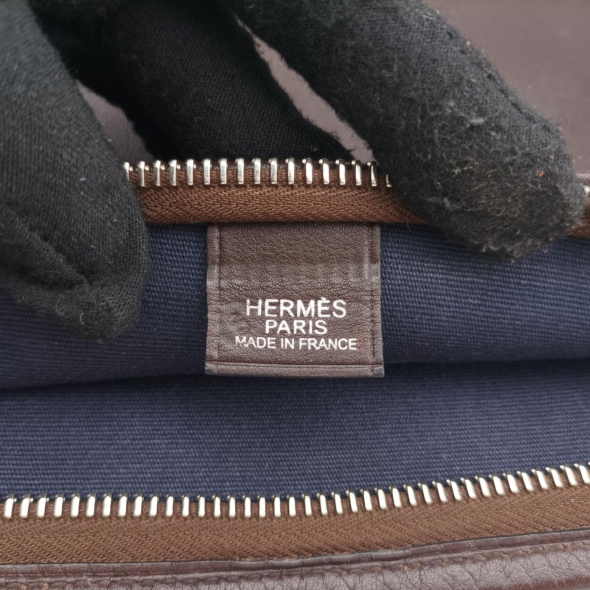 Pre-owned Hermes Mrs. Hippie Brown Toile Officier × Veau Swift   shoulderbag | stylenewstar