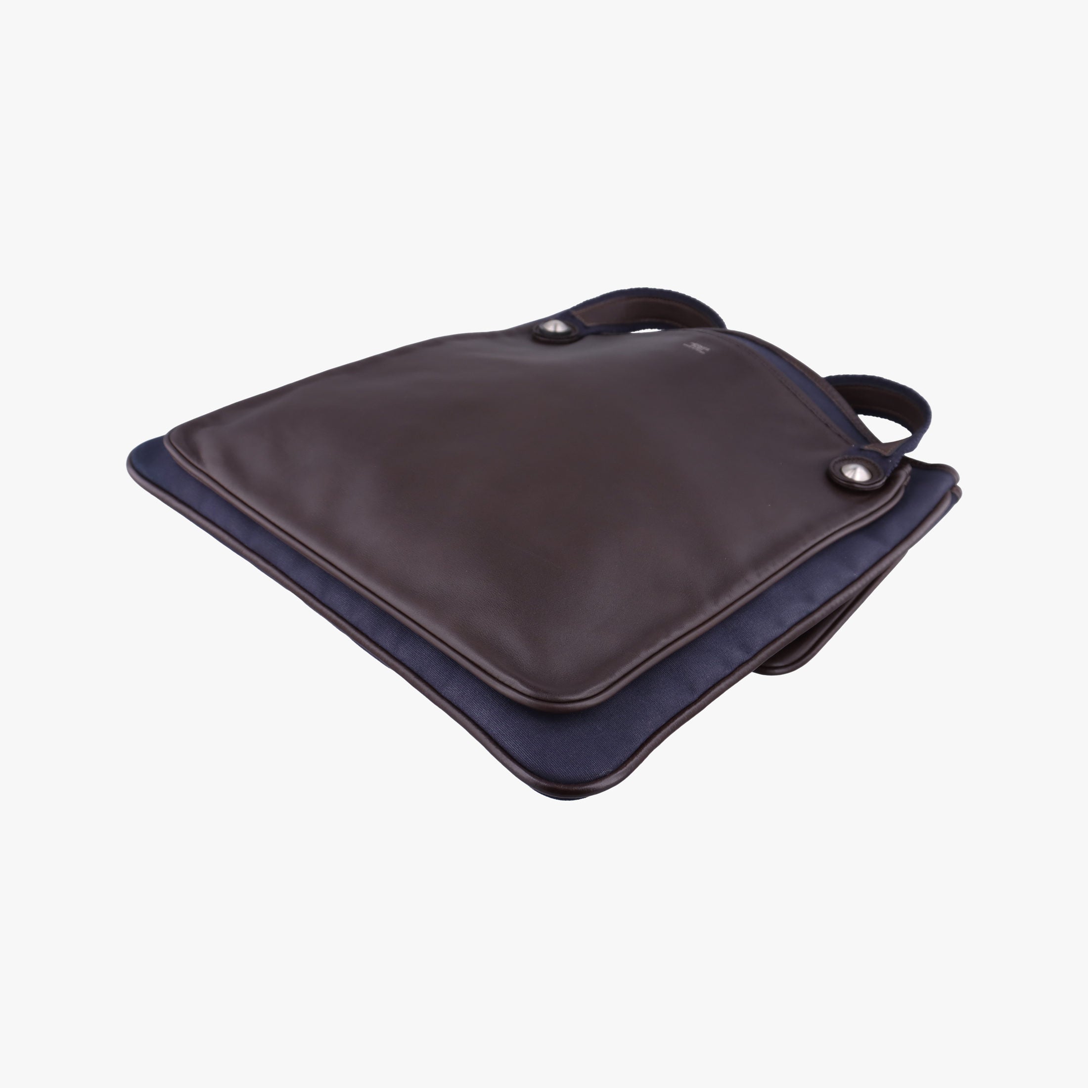 Pre-owned Hermes Mrs. Hippie Brown Toile Officier × Veau Swift   shoulderbag | stylenewstar
