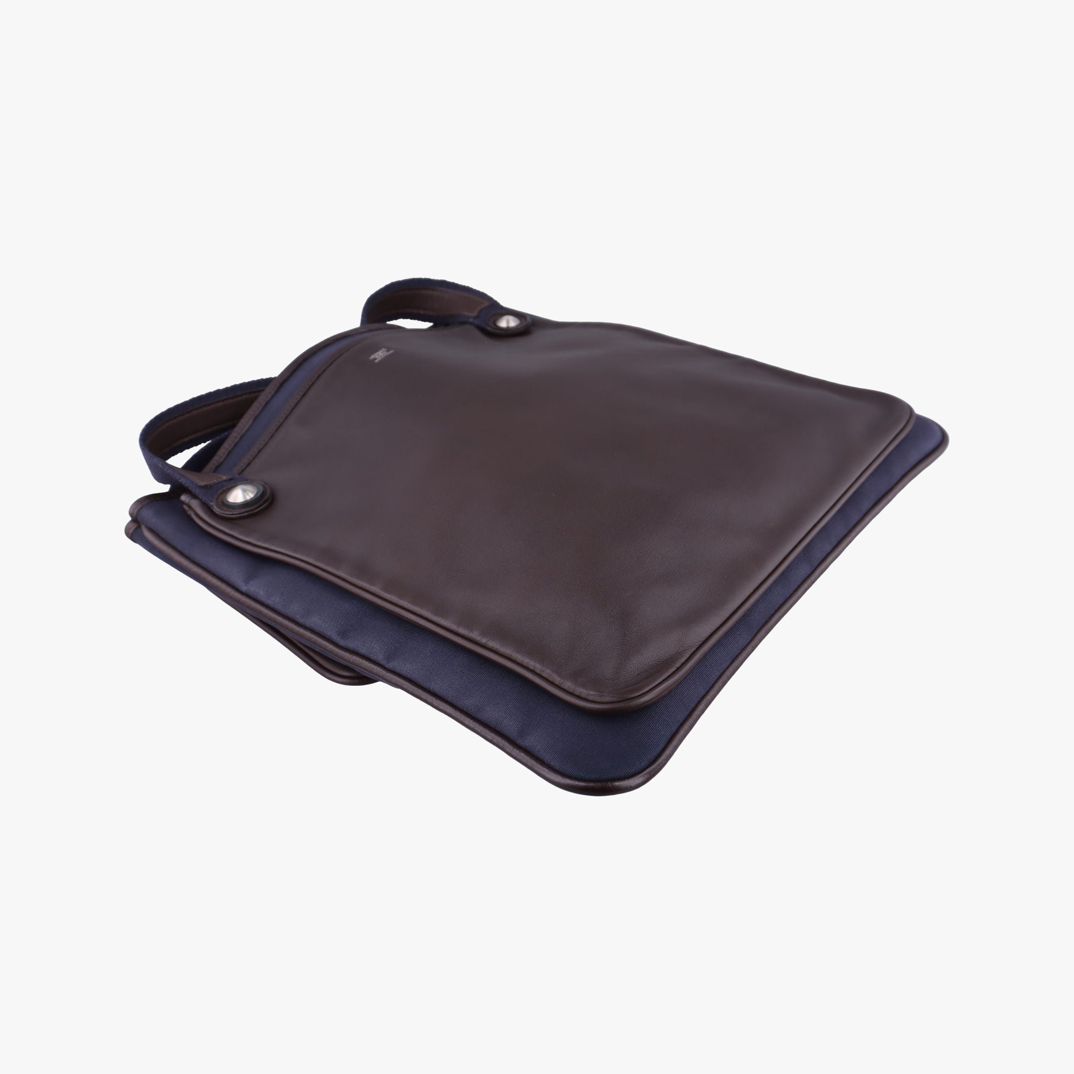 Pre-owned Hermes Mrs. Hippie Brown Toile Officier × Veau Swift   shoulderbag | stylenewstar
