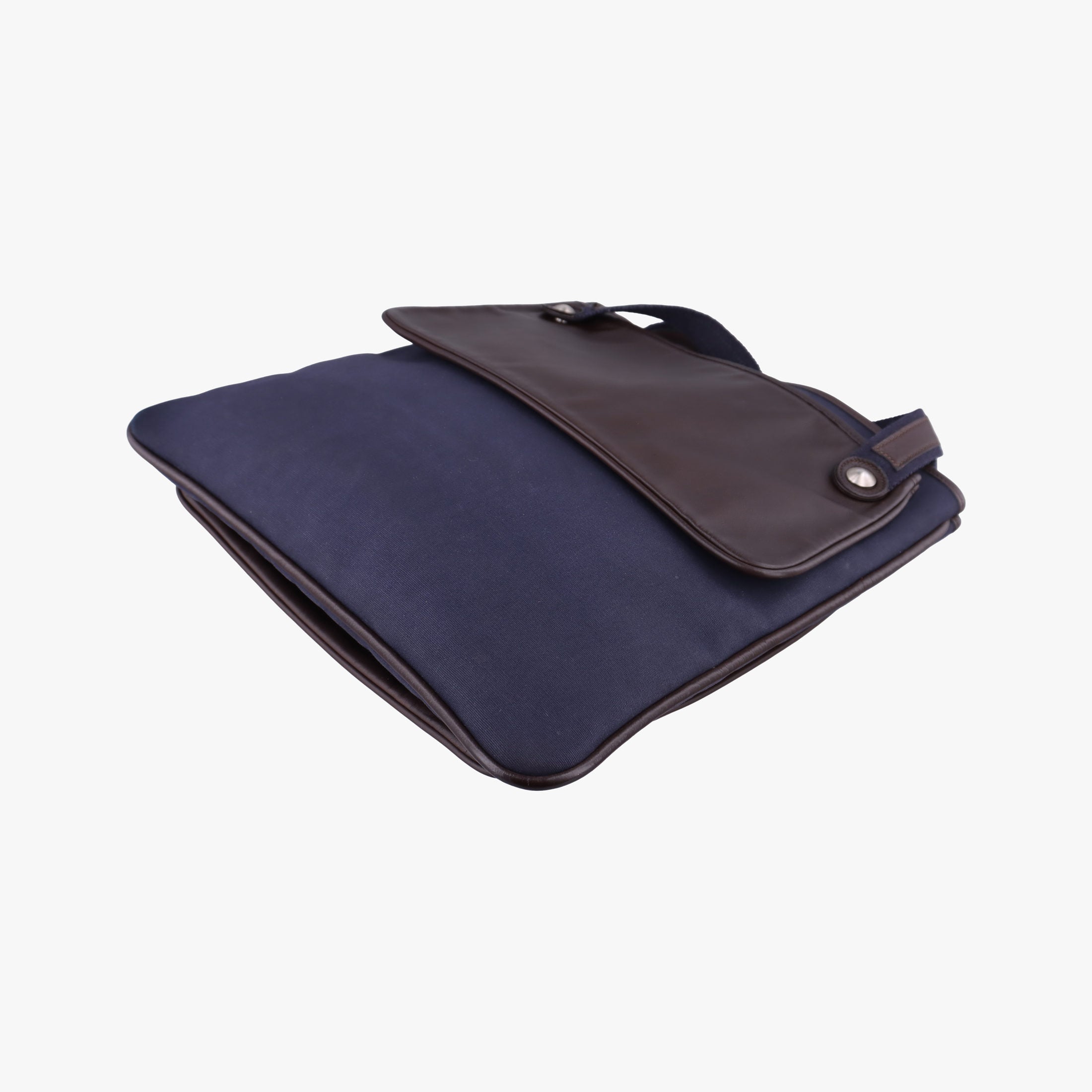 Pre-owned Hermes Mrs. Hippie Brown Toile Officier × Veau Swift   shoulderbag | stylenewstar