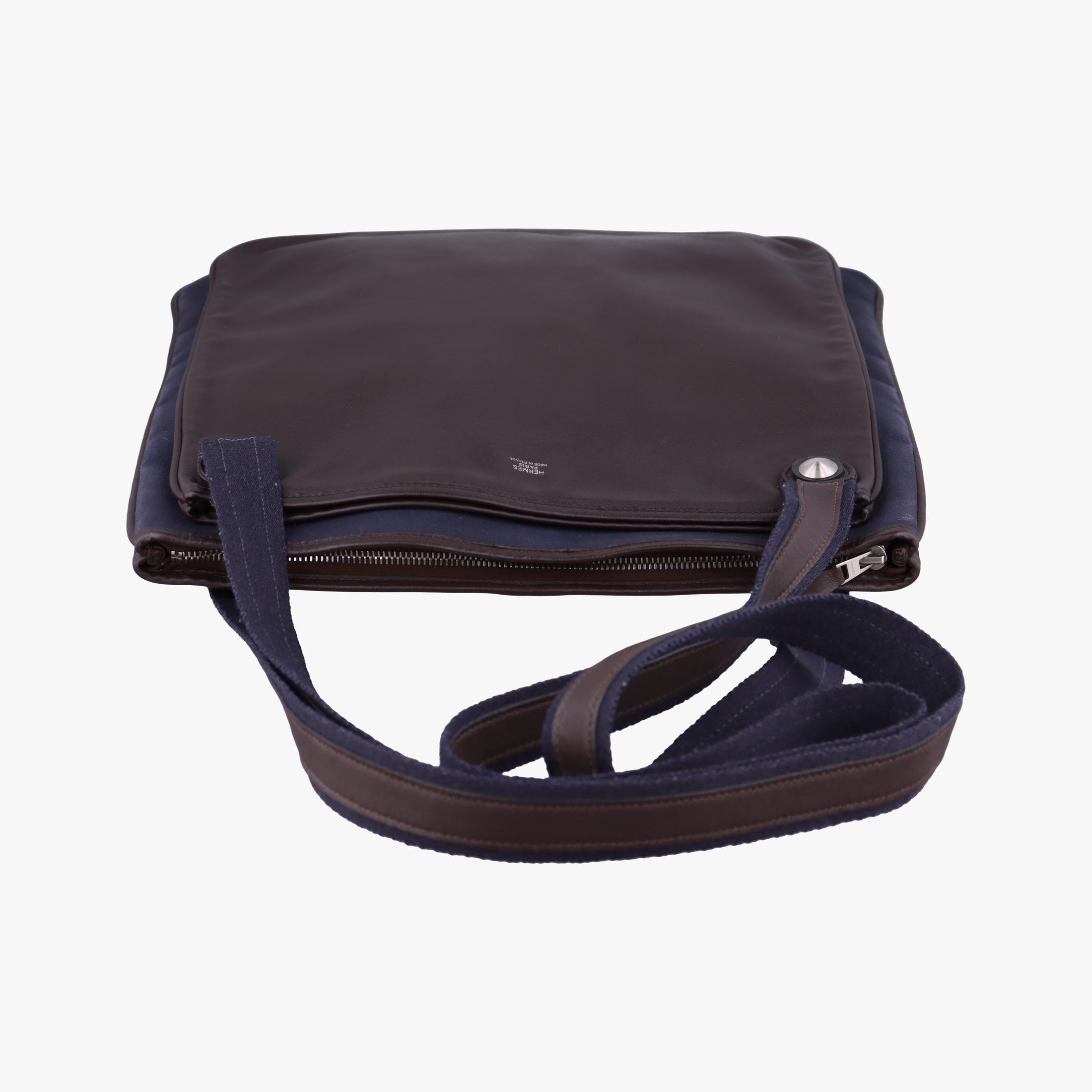 Pre-owned Hermes Mrs. Hippie Brown Toile Officier × Veau Swift   shoulderbag | stylenewstar