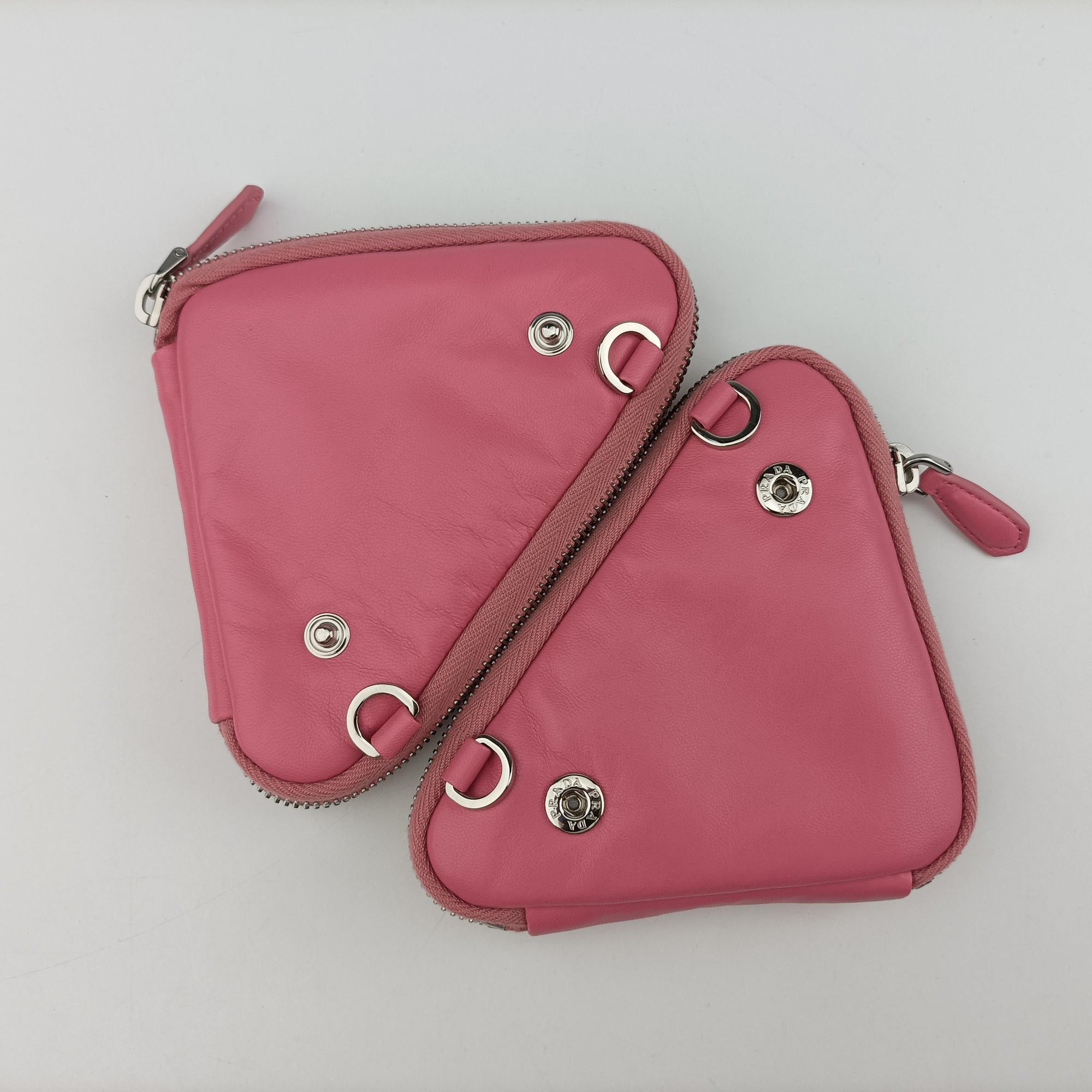 Pre-owned Prada Triangle mini Pink Leather 1NR015 shoulderbag | stylenewstar