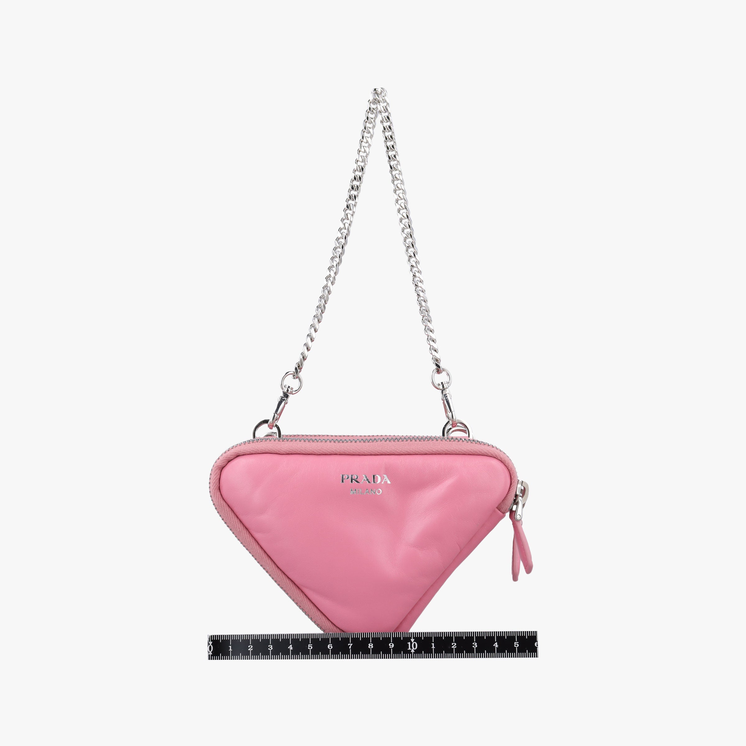 Pre-owned Prada Triangle mini Pink Leather 1NR015 shoulderbag | stylenewstar