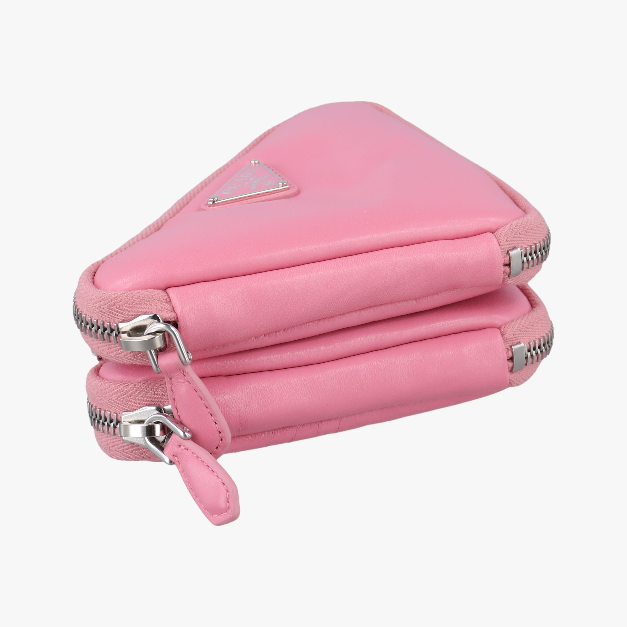 Pre-owned Prada Triangle mini Pink Leather 1NR015 shoulderbag | stylenewstar