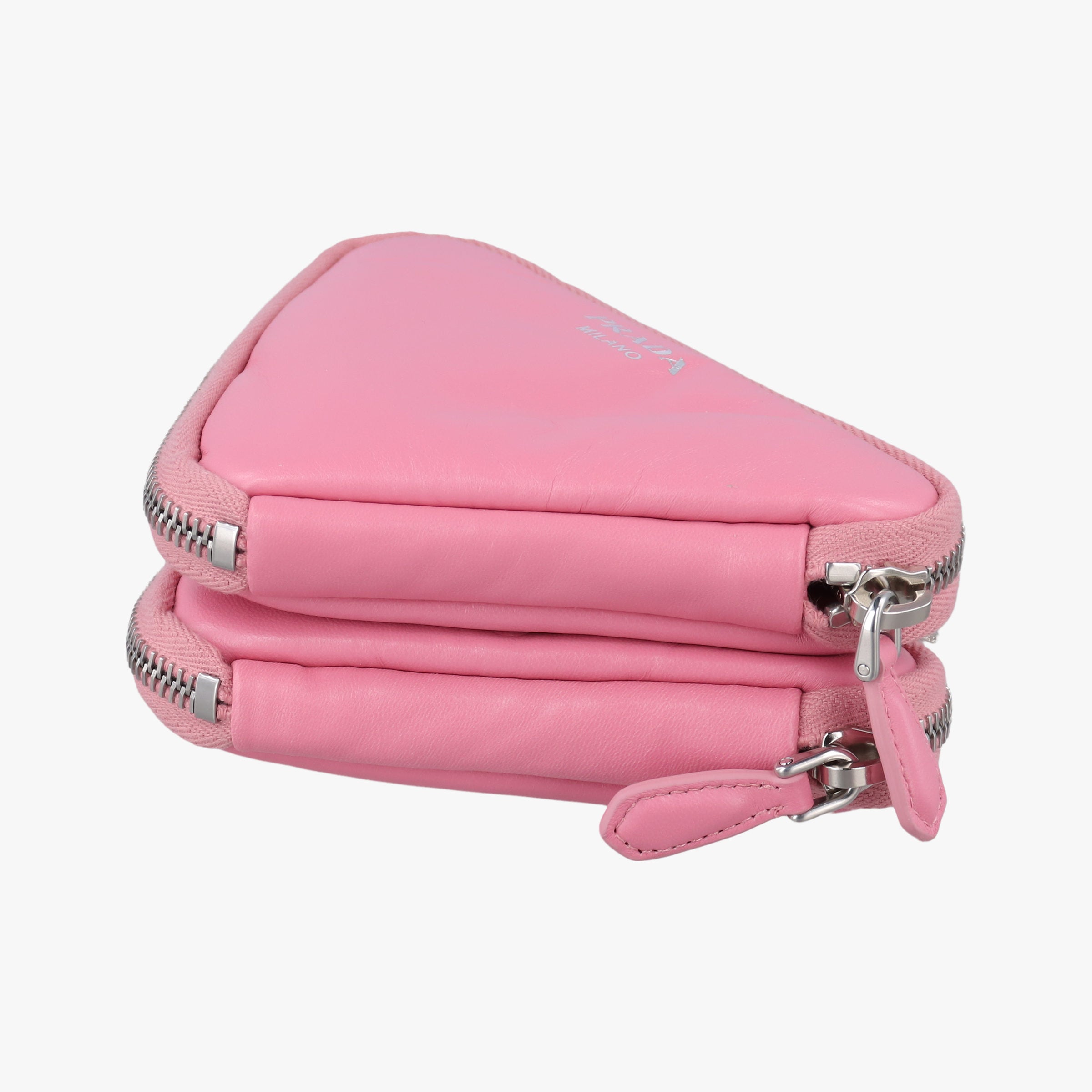 Pre-owned Prada Triangle mini Pink Leather 1NR015 shoulderbag | stylenewstar