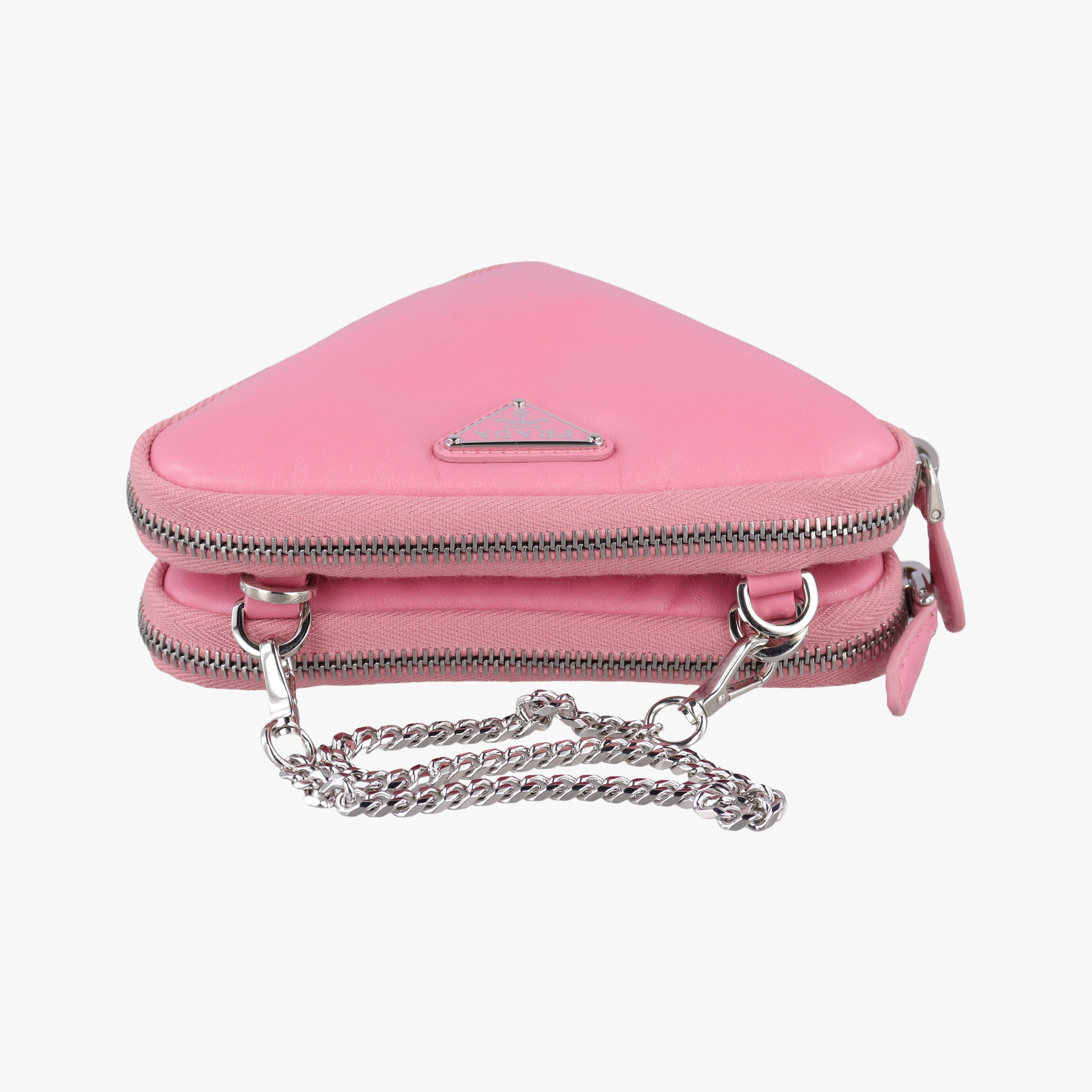 Pre-owned Prada Triangle mini Pink Leather 1NR015 shoulderbag | stylenewstar