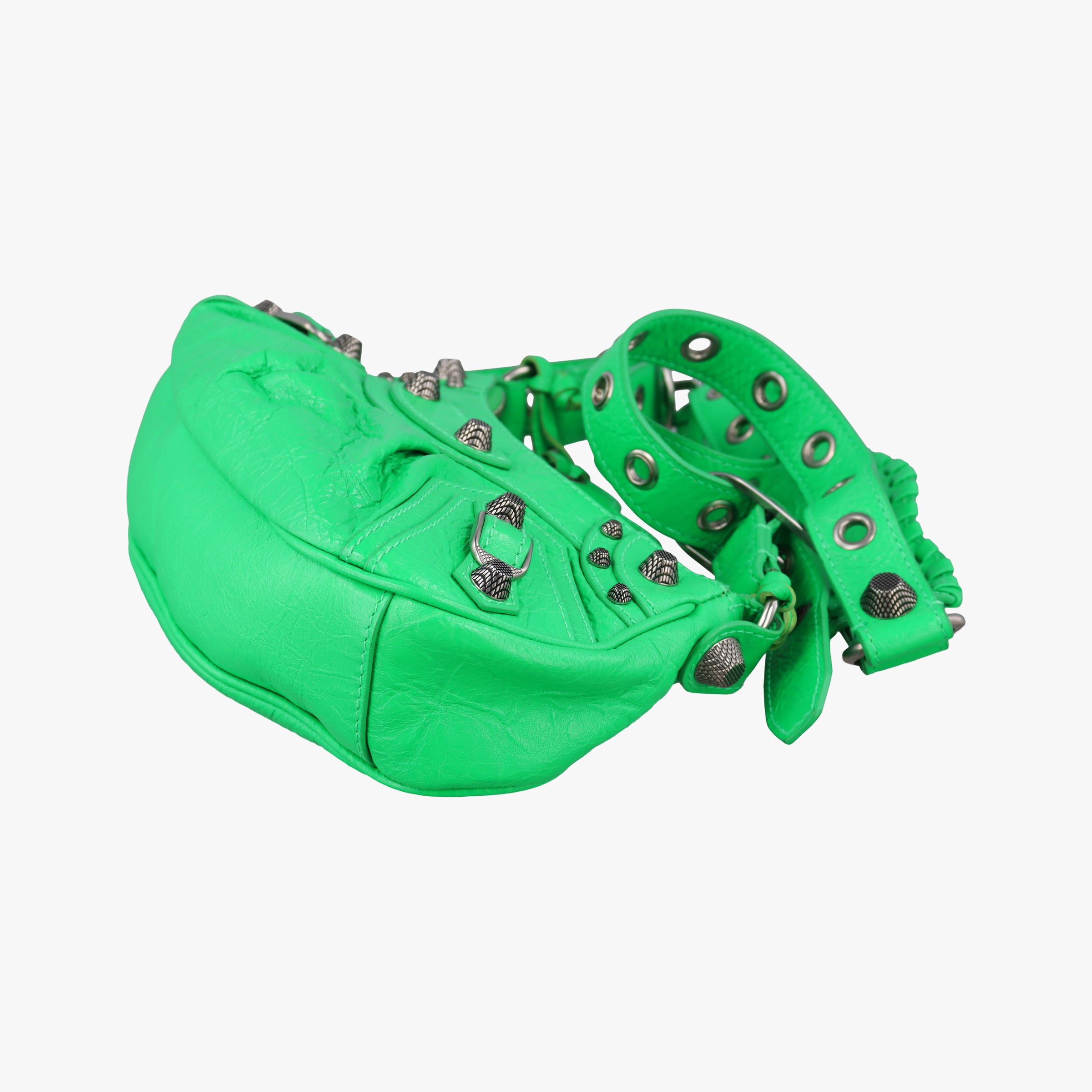 Pre-owned Balenciaga Le Cagole Green lambskin  shoulderbag | stylenewstar