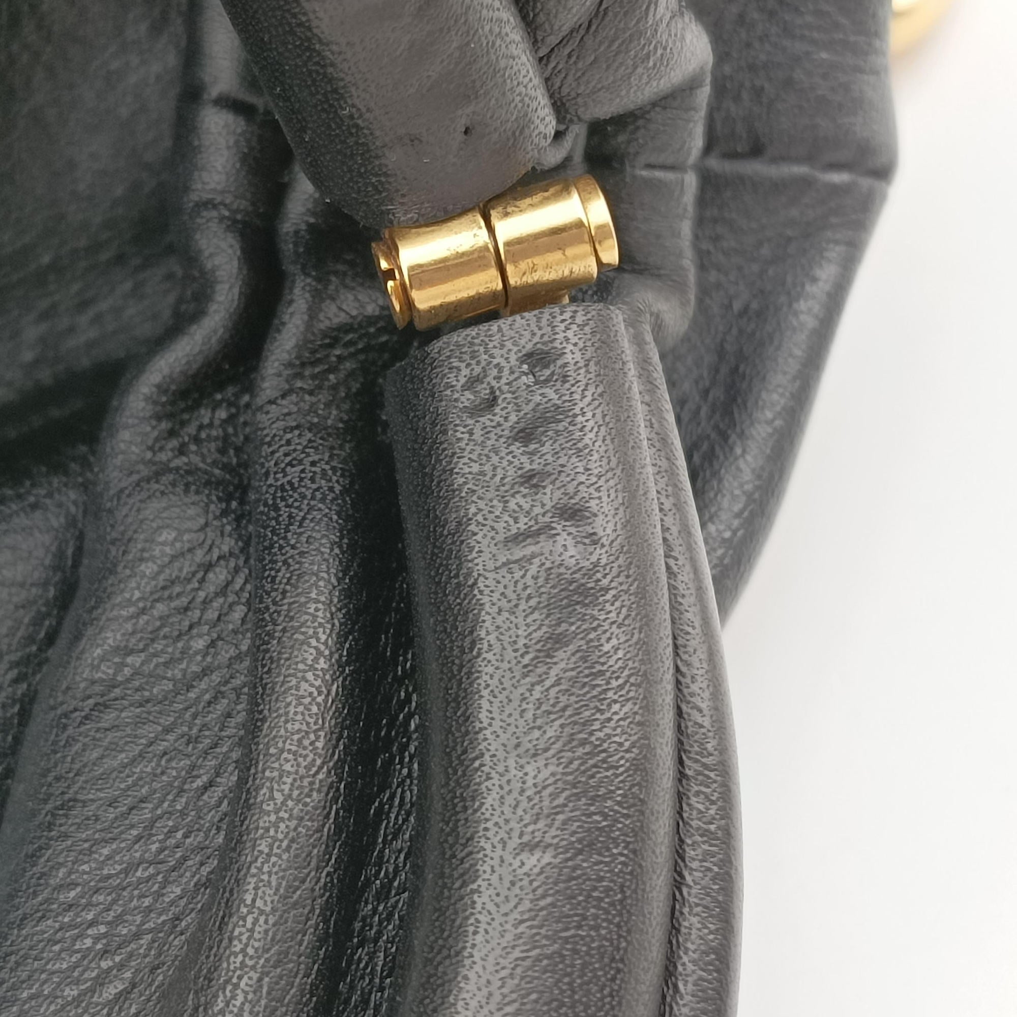 Vintage Bottega Veneta The Chain Pouch Black Lambskin  shoulderbag | stylenewstar