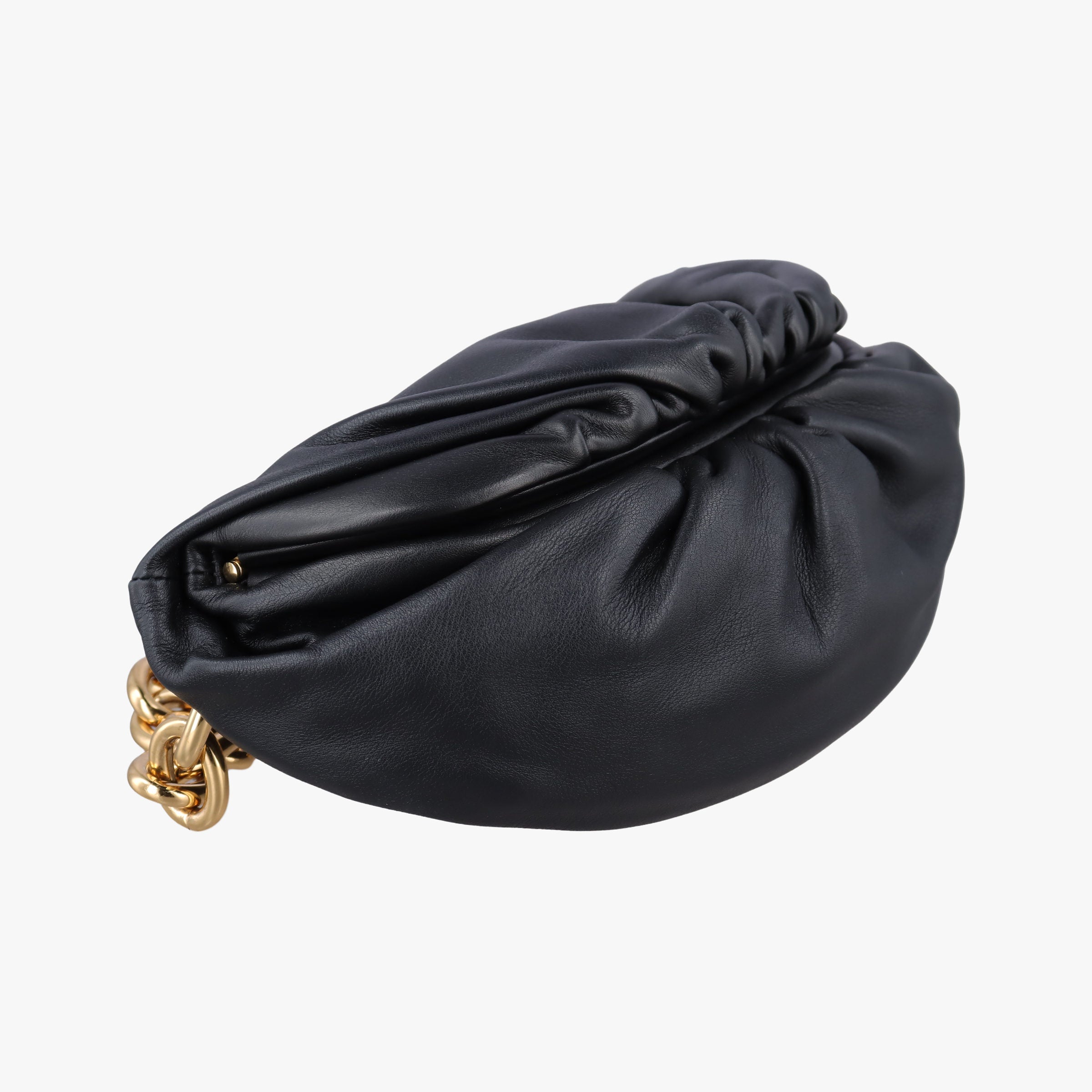 Vintage Bottega Veneta The Chain Pouch Black Lambskin  shoulderbag | stylenewstar
