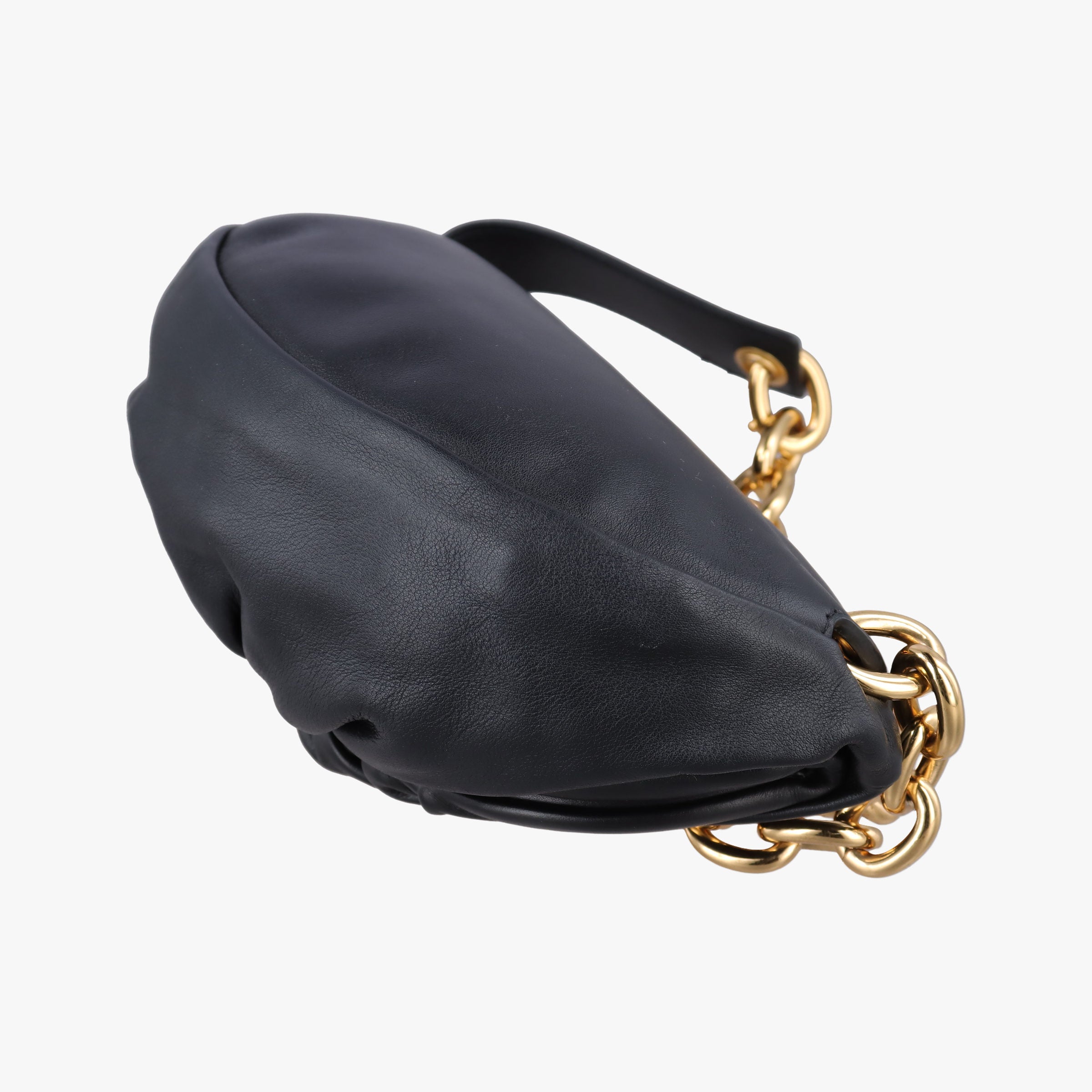 Vintage Bottega Veneta The Chain Pouch Black Lambskin  shoulderbag | stylenewstar