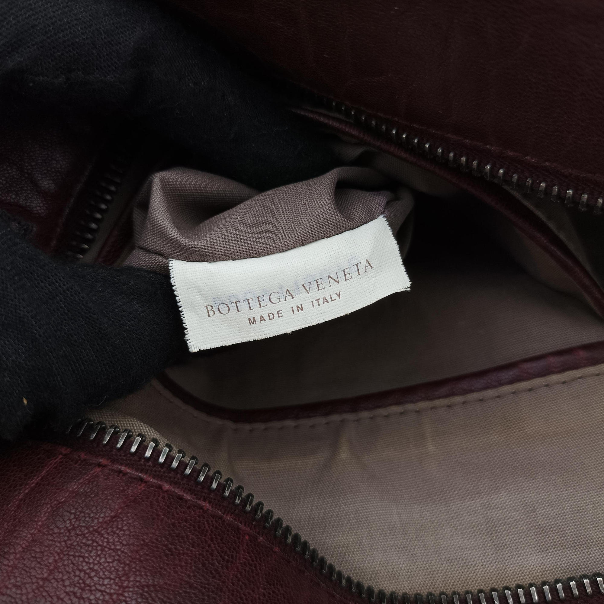 Pre-owned Bottega Veneta Intrecciato Burgundy Leather  shoulderbag | stylenewstar