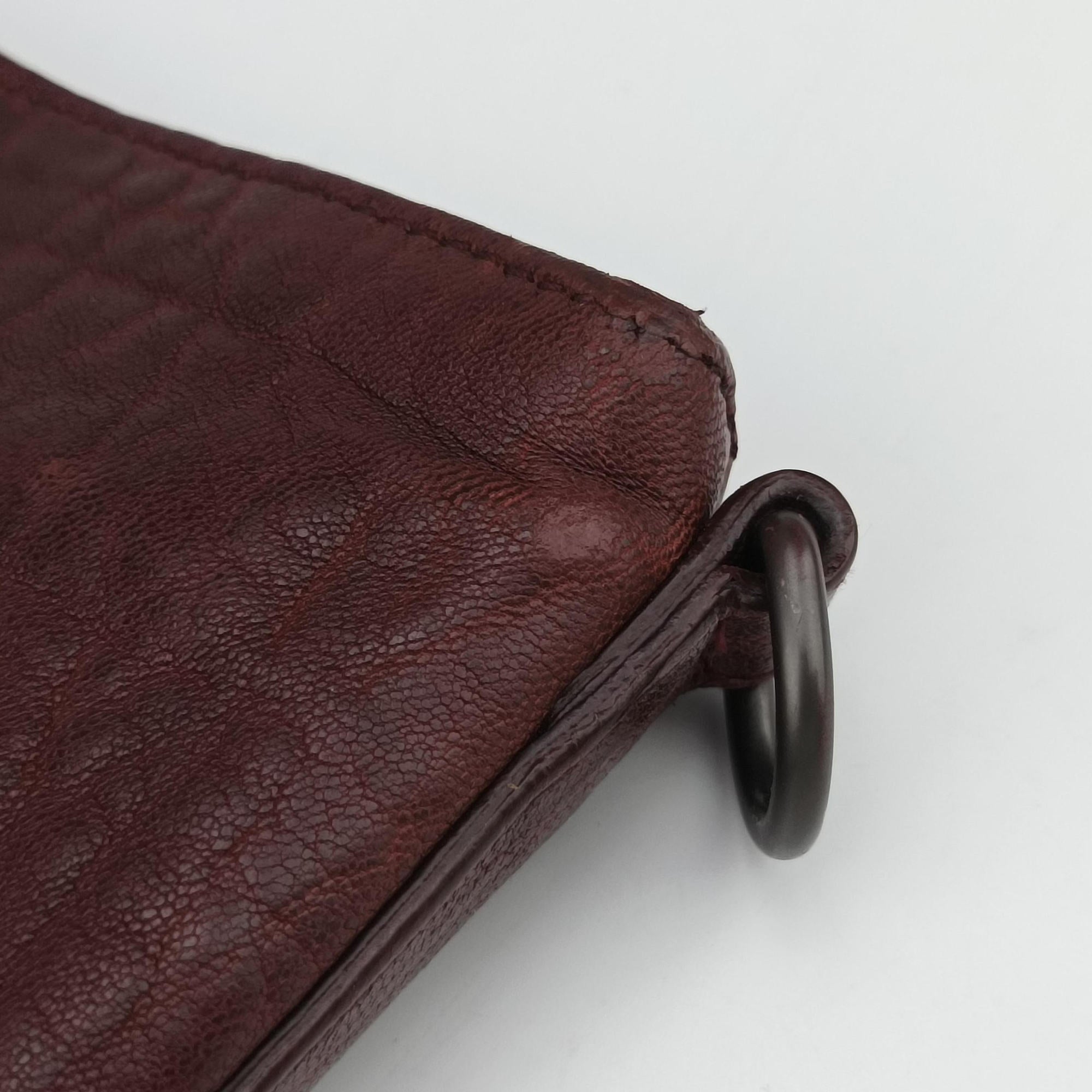 Pre-owned Bottega Veneta Intrecciato Burgundy Leather  shoulderbag | stylenewstar