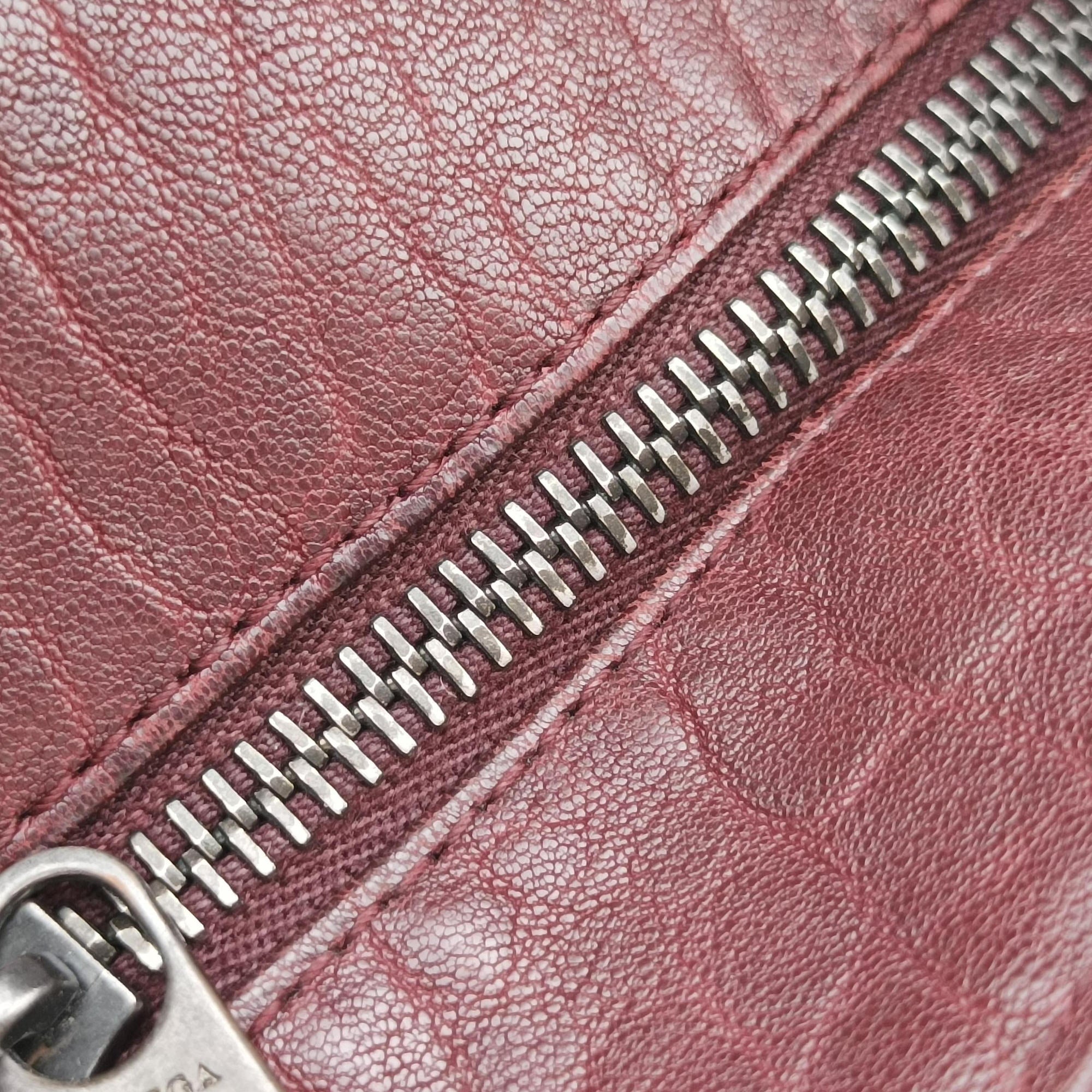 Pre-owned Bottega Veneta Intrecciato Burgundy Leather  shoulderbag | stylenewstar