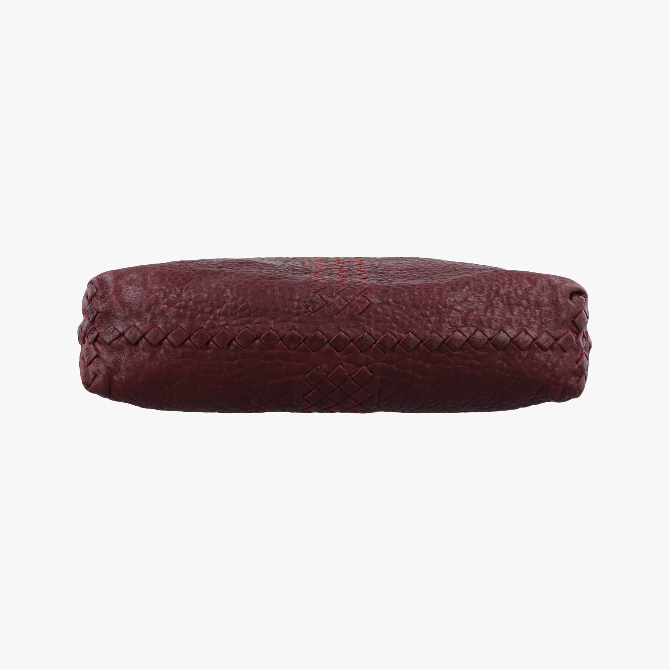 Pre-owned Bottega Veneta Intrecciato Burgundy Leather  shoulderbag | stylenewstar