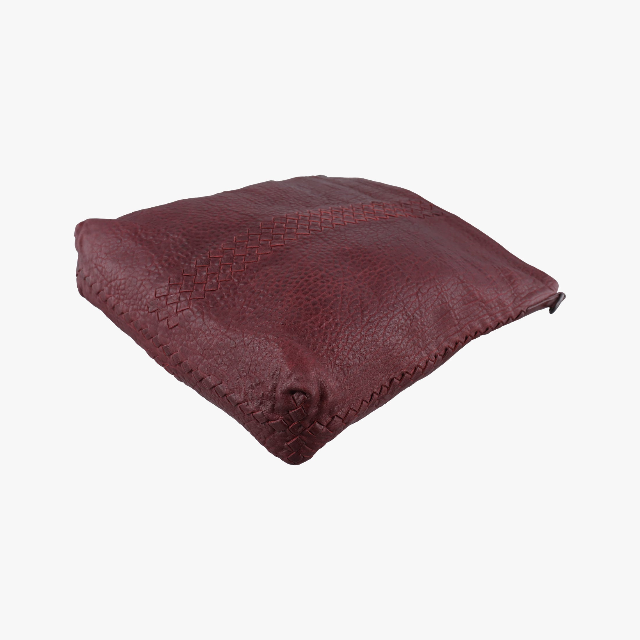Pre-owned Bottega Veneta Intrecciato Burgundy Leather  shoulderbag | stylenewstar