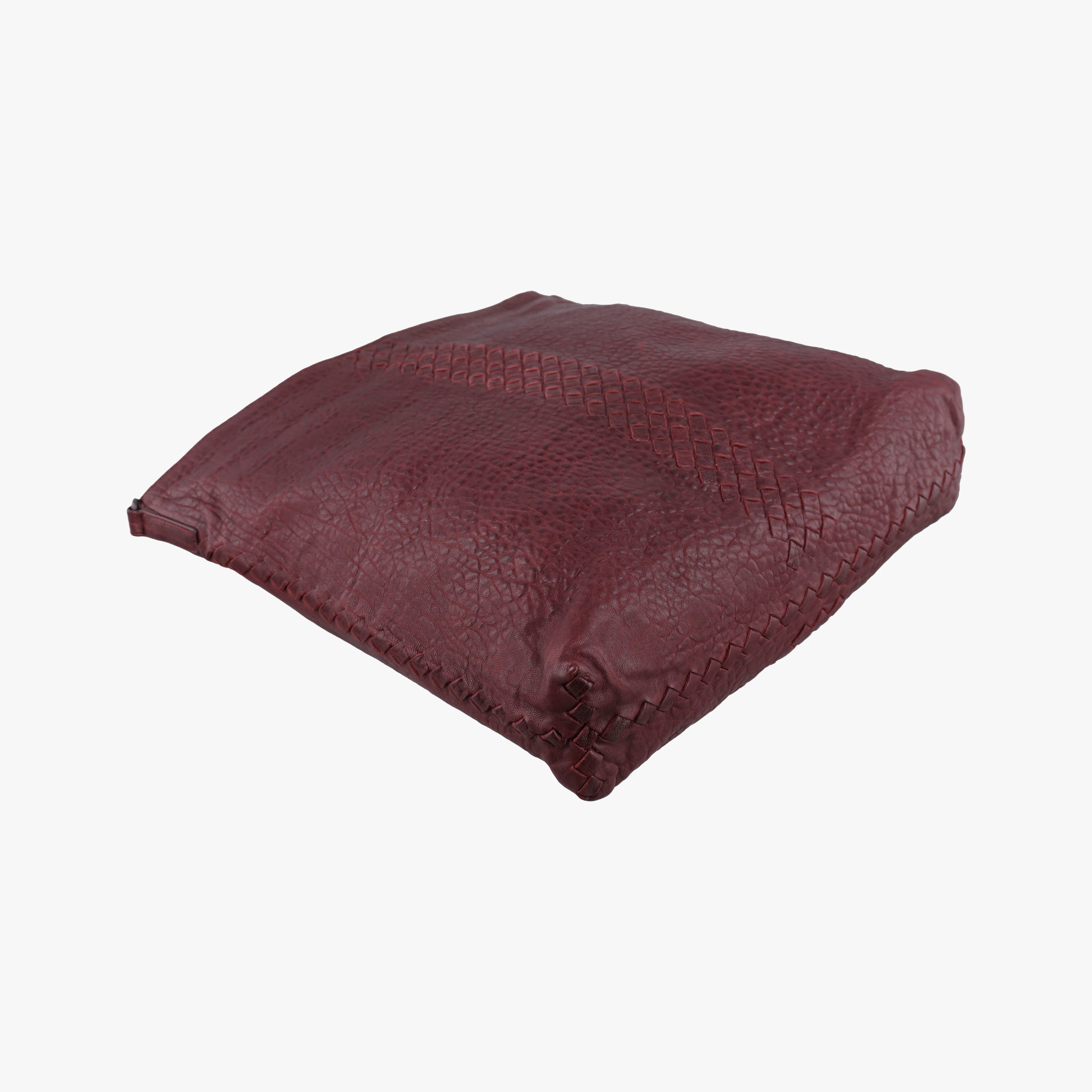 Pre-owned Bottega Veneta Intrecciato Burgundy Leather  shoulderbag | stylenewstar