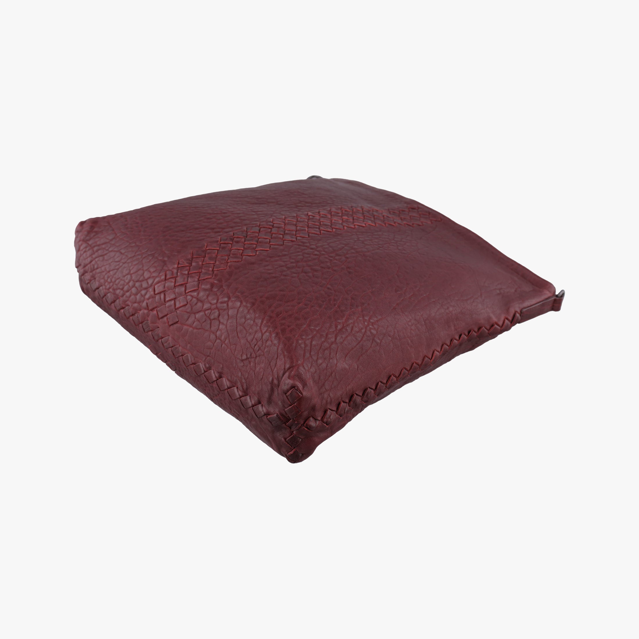 Pre-owned Bottega Veneta Intrecciato Burgundy Leather  shoulderbag | stylenewstar