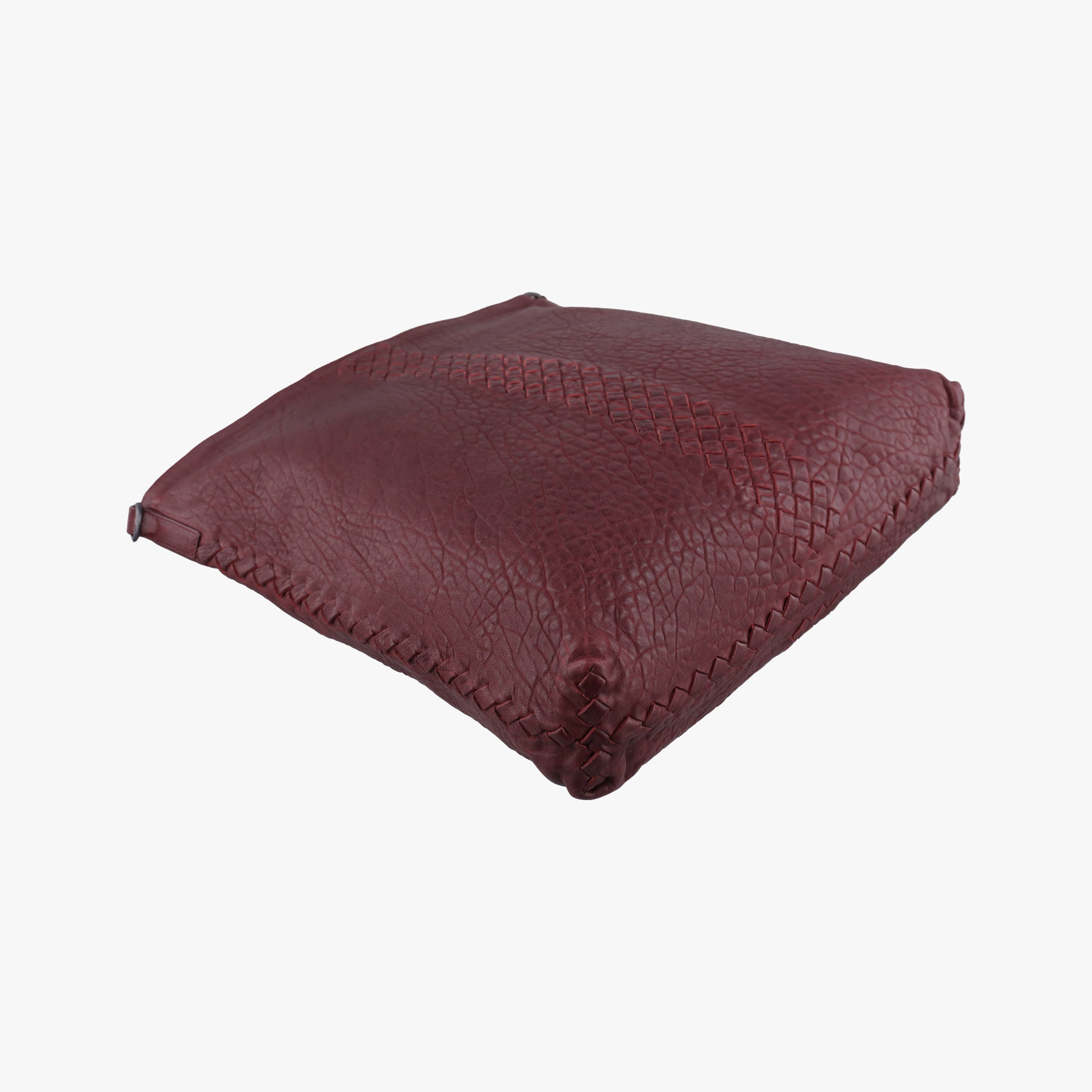Pre-owned Bottega Veneta Intrecciato Burgundy Leather  shoulderbag | stylenewstar