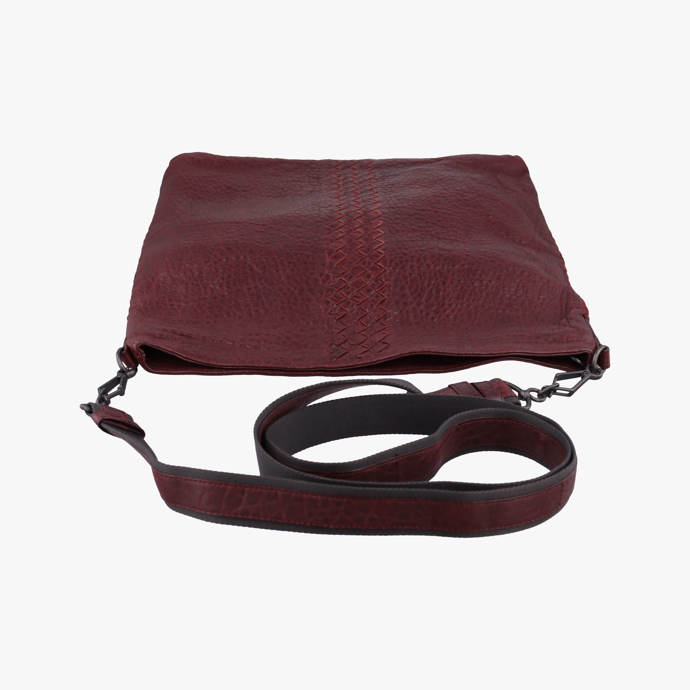 Pre-owned Bottega Veneta Intrecciato Burgundy Leather  shoulderbag | stylenewstar