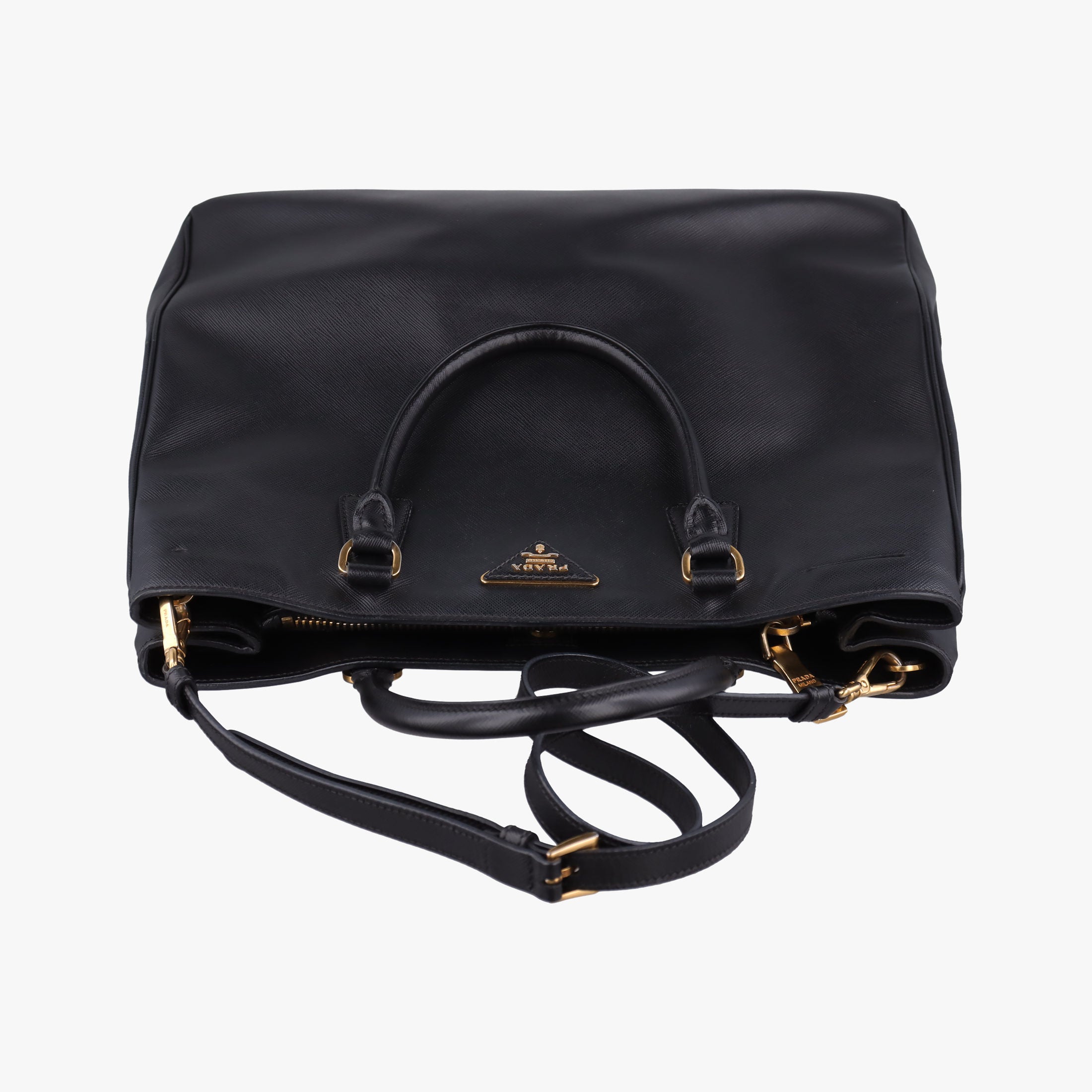 Pre-owned Prada Galleria Black SAFFIANO　Leather BN1802 shoulderbag | stylenewstar