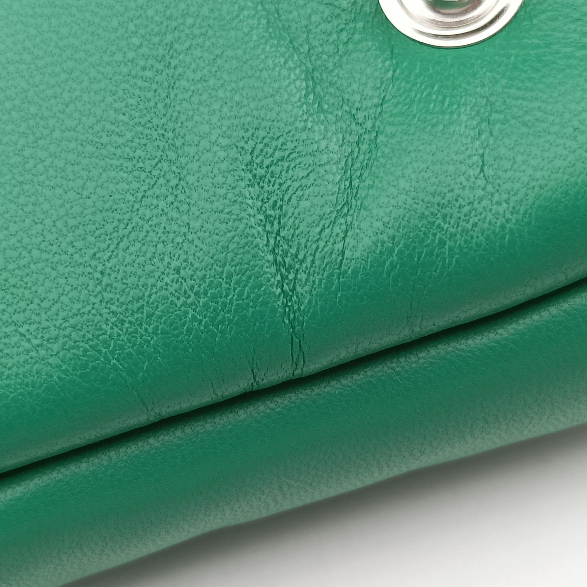 Secondhand Prada triangle mini Green Leather 1NR015 shoulderbag | stylenewstar