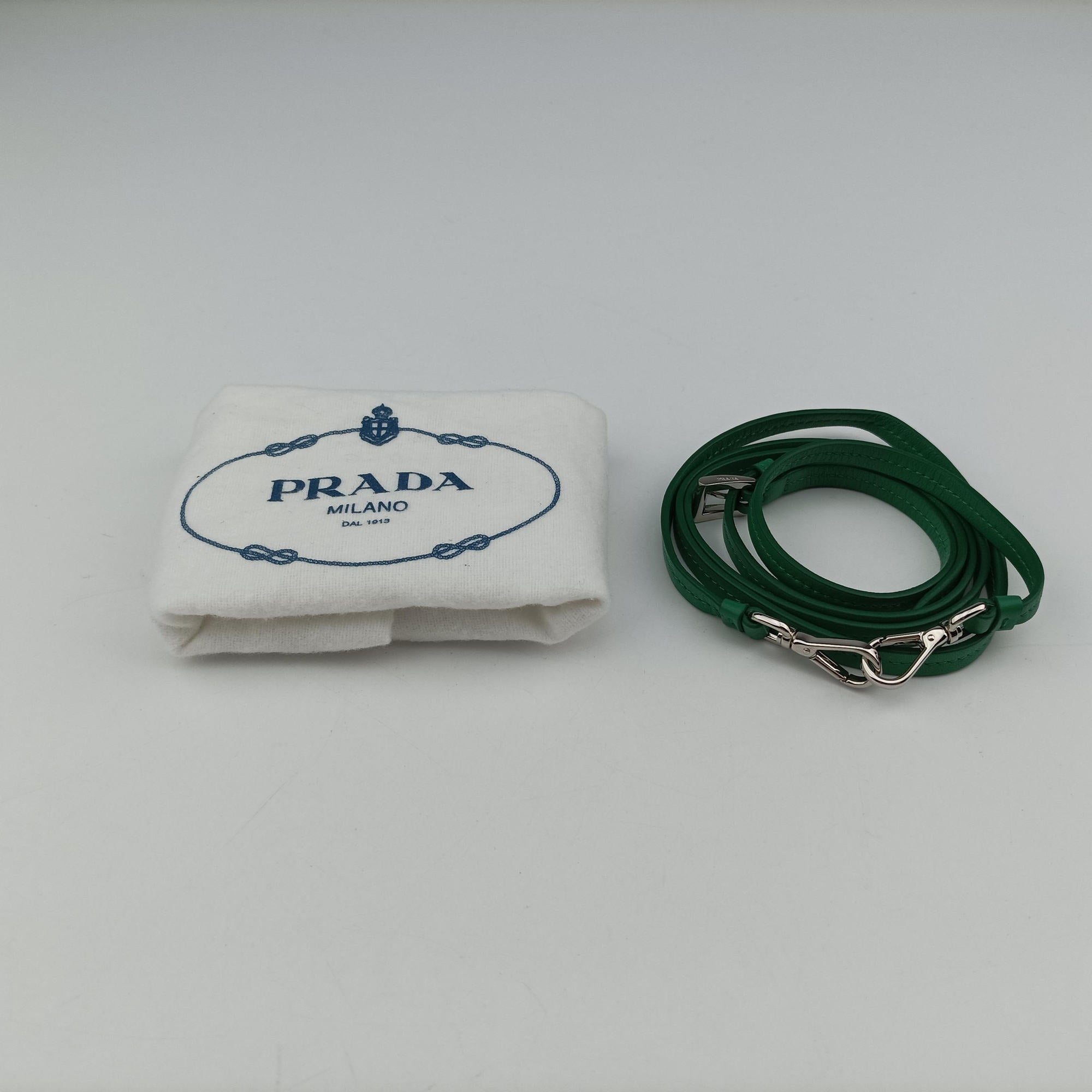 Secondhand Prada triangle mini Green Leather 1NR015 shoulderbag | stylenewstar