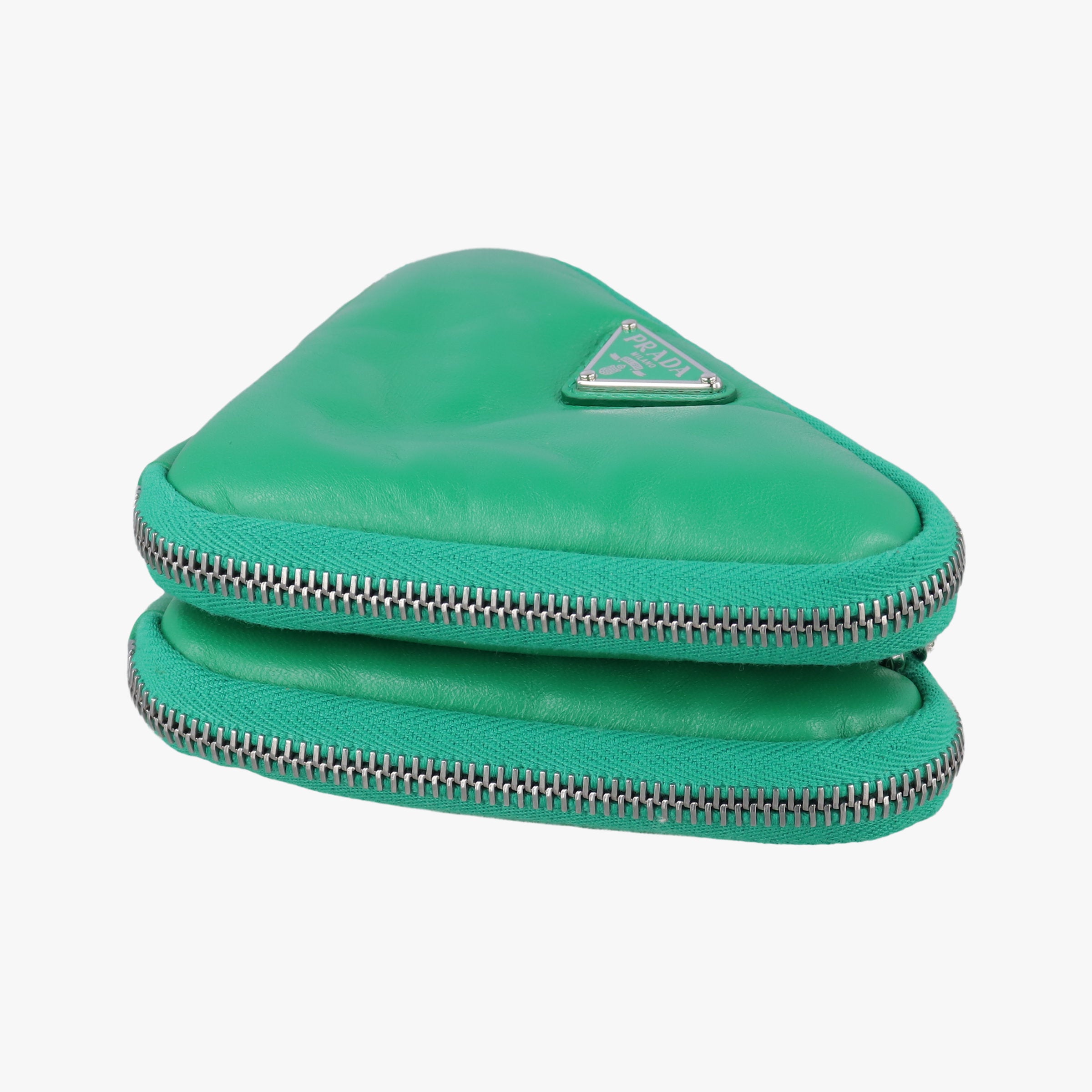 Secondhand Prada triangle mini Green Leather 1NR015 shoulderbag | stylenewstar