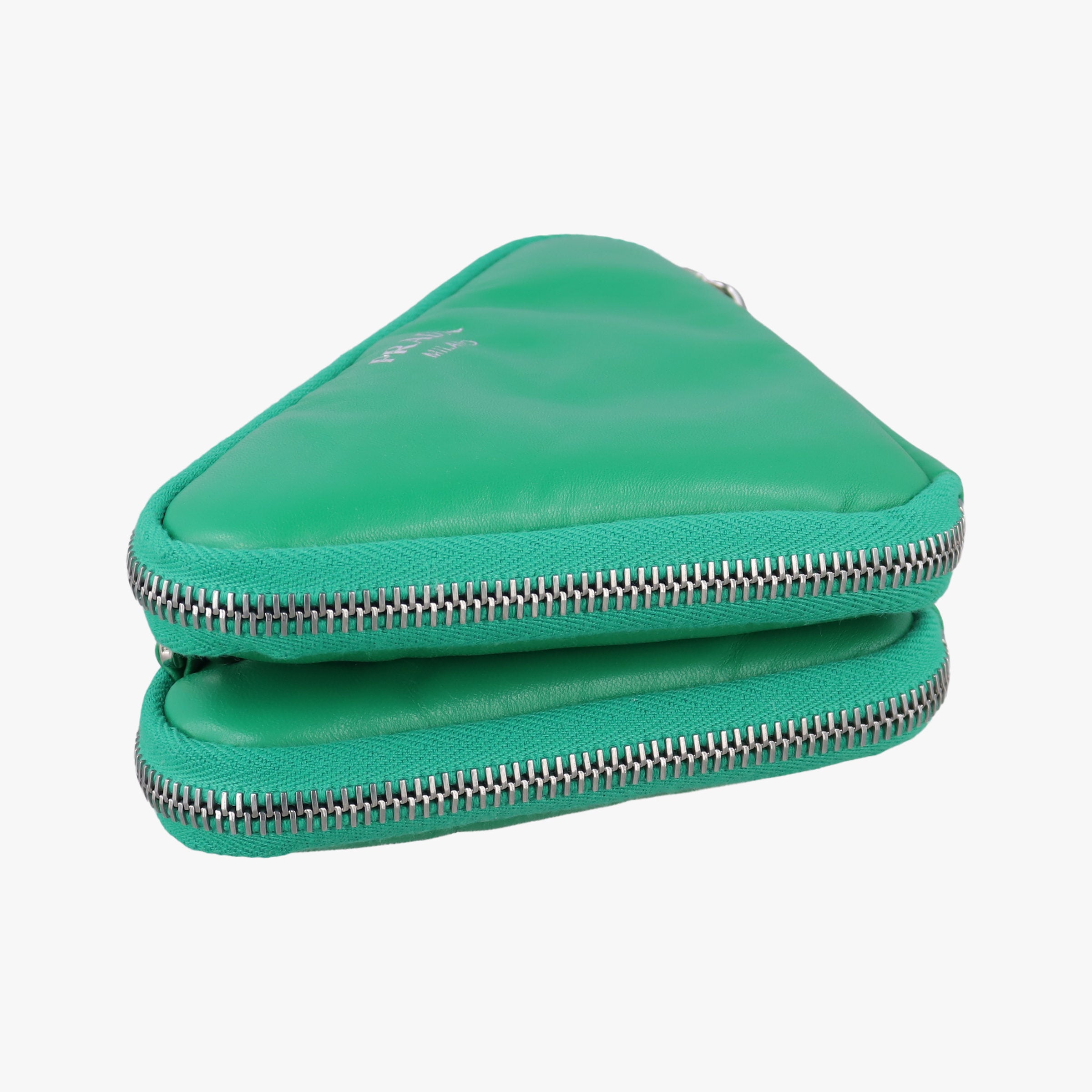 Secondhand Prada triangle mini Green Leather 1NR015 shoulderbag | stylenewstar