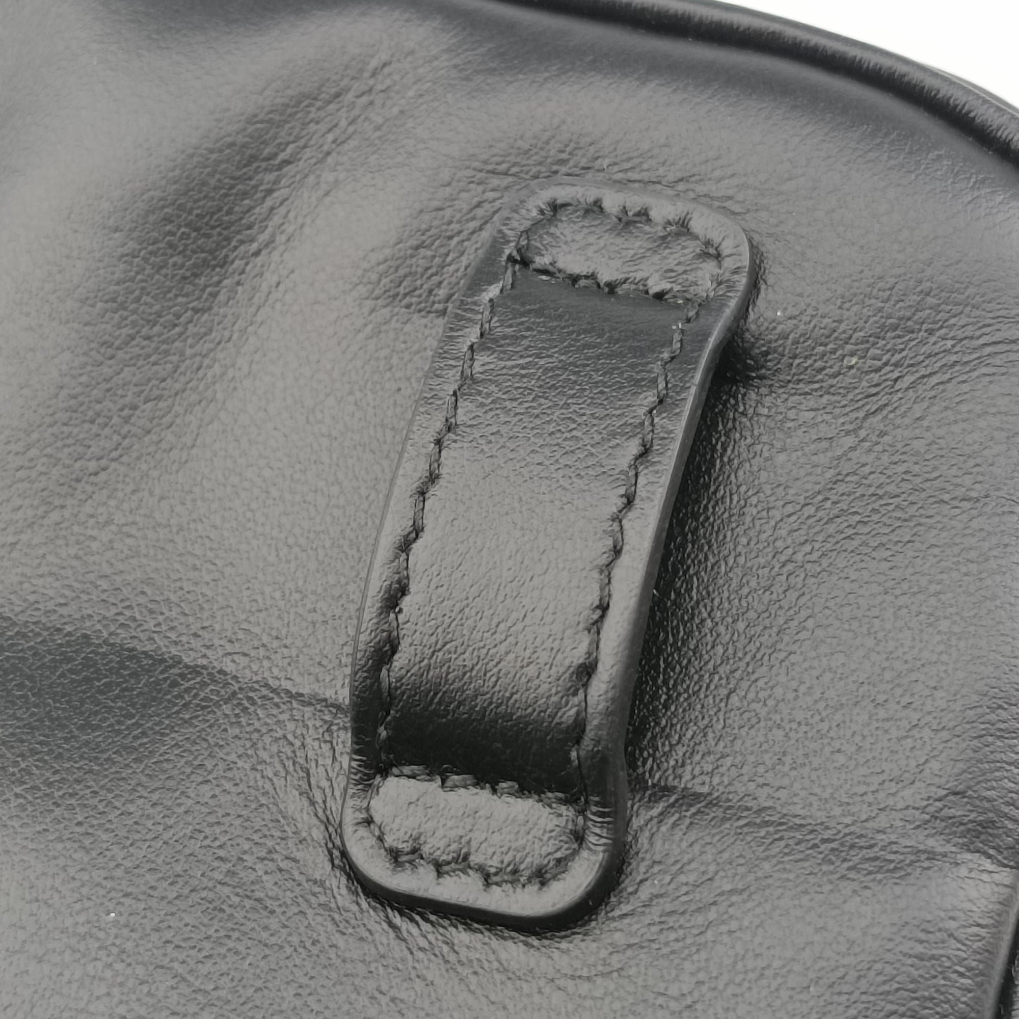 Pre-owned Miu Miu logo Black leather  bum bag/waist bag | stylenewstar