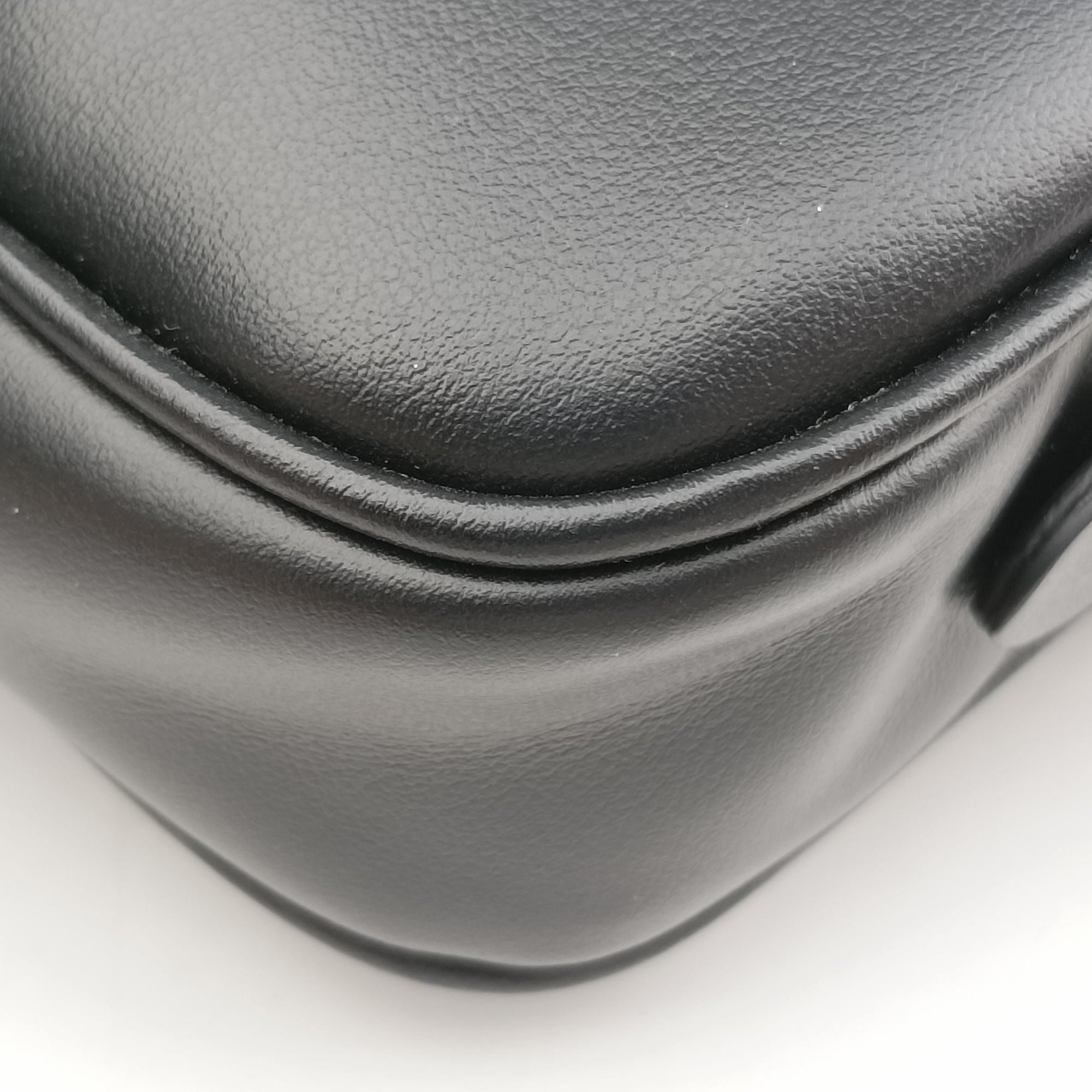 Pre-owned Miu Miu logo Black leather  bum bag/waist bag | stylenewstar