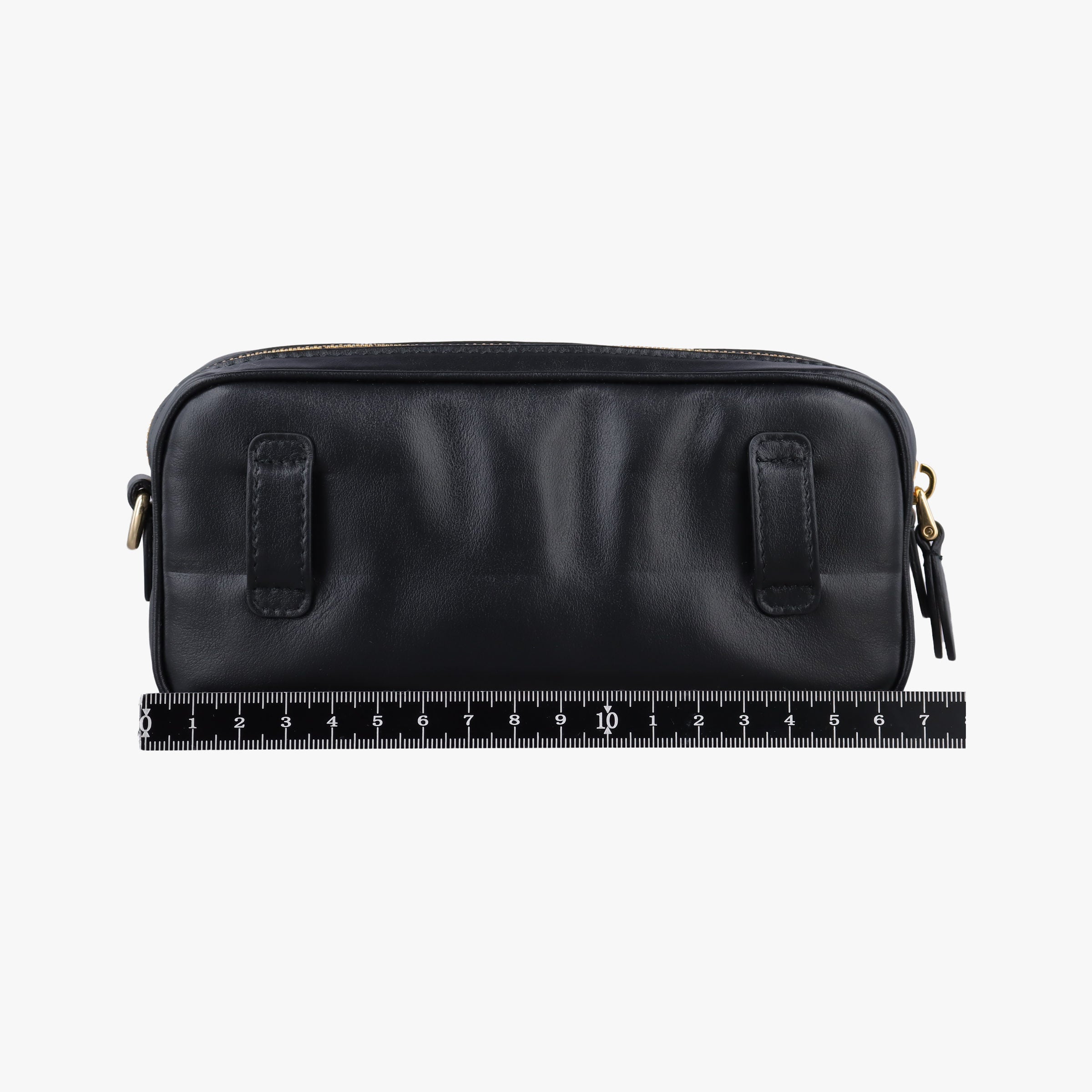 Pre-owned Miu Miu logo Black leather  bum bag/waist bag | stylenewstar