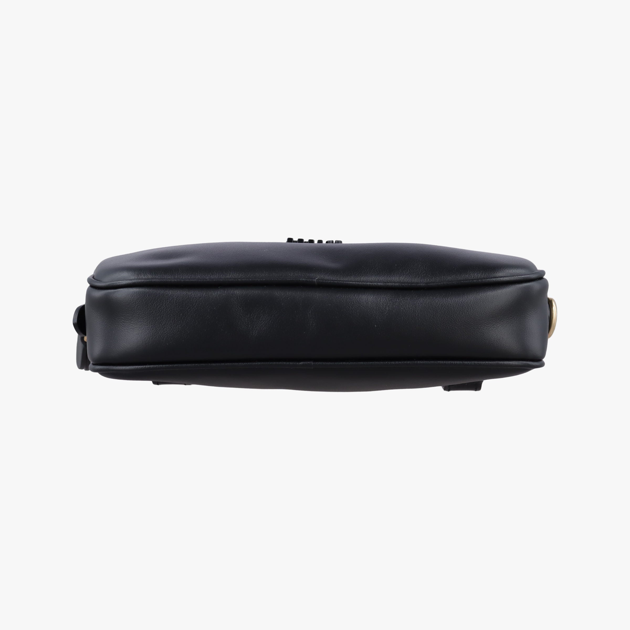 Pre-owned Miu Miu logo Black leather  bum bag/waist bag | stylenewstar