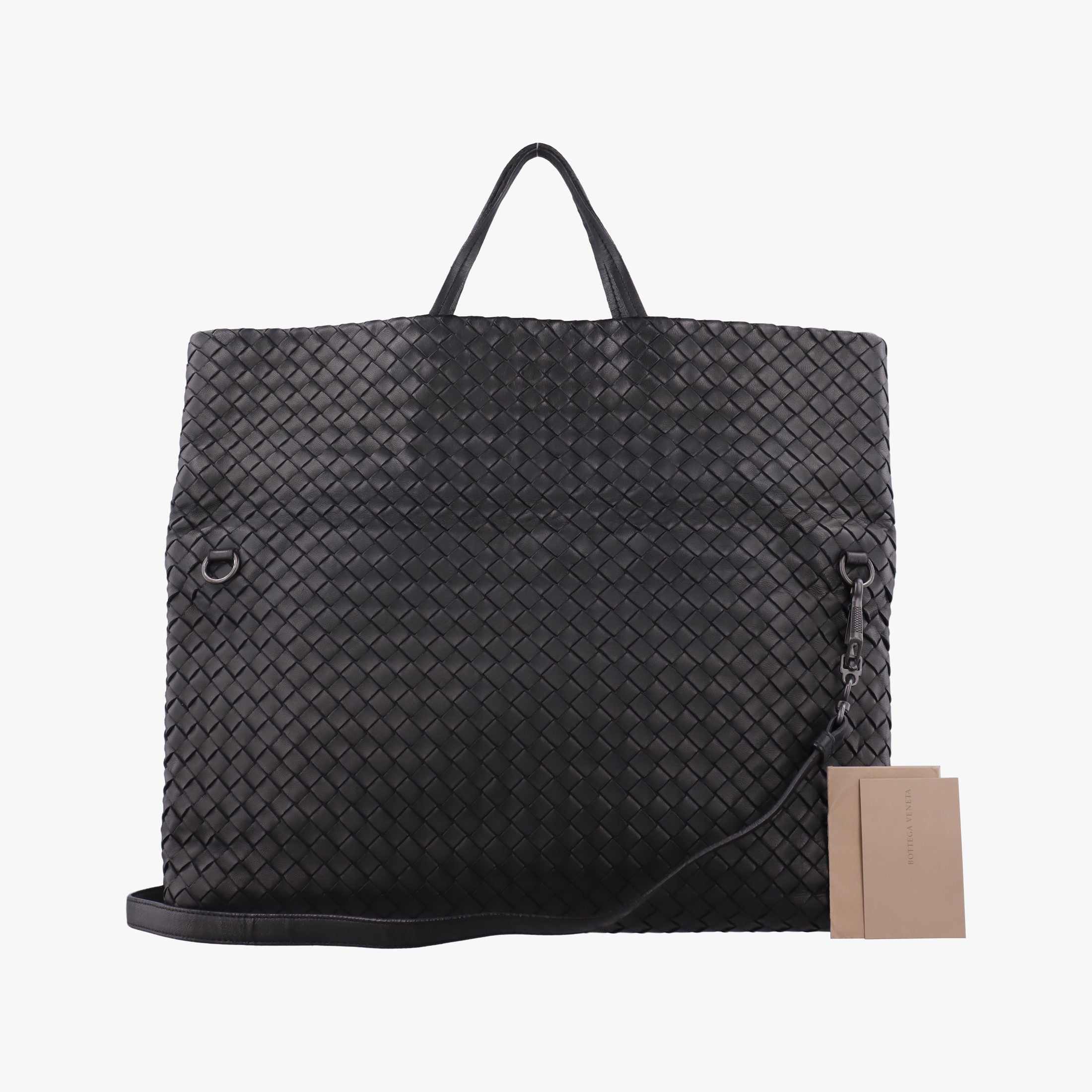Pre-owned Bottega Veneta Intrecciato Black lambskin  shoulderbag | stylenewstar