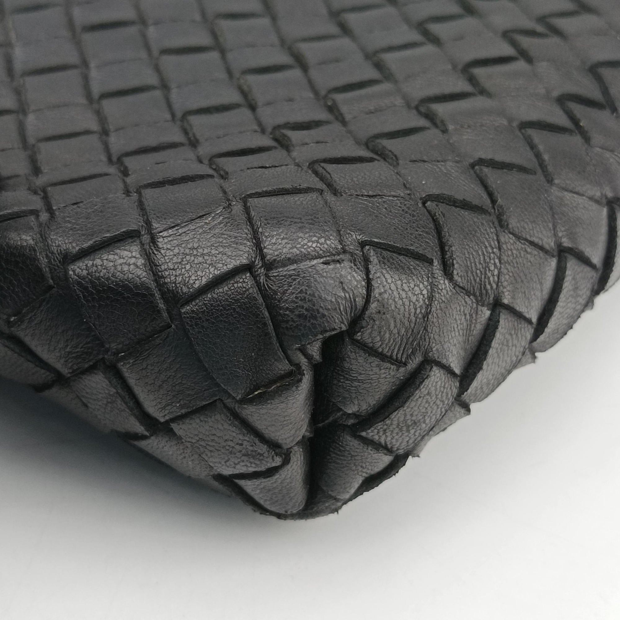 Pre-owned Bottega Veneta Intrecciato Black lambskin  shoulderbag | stylenewstar