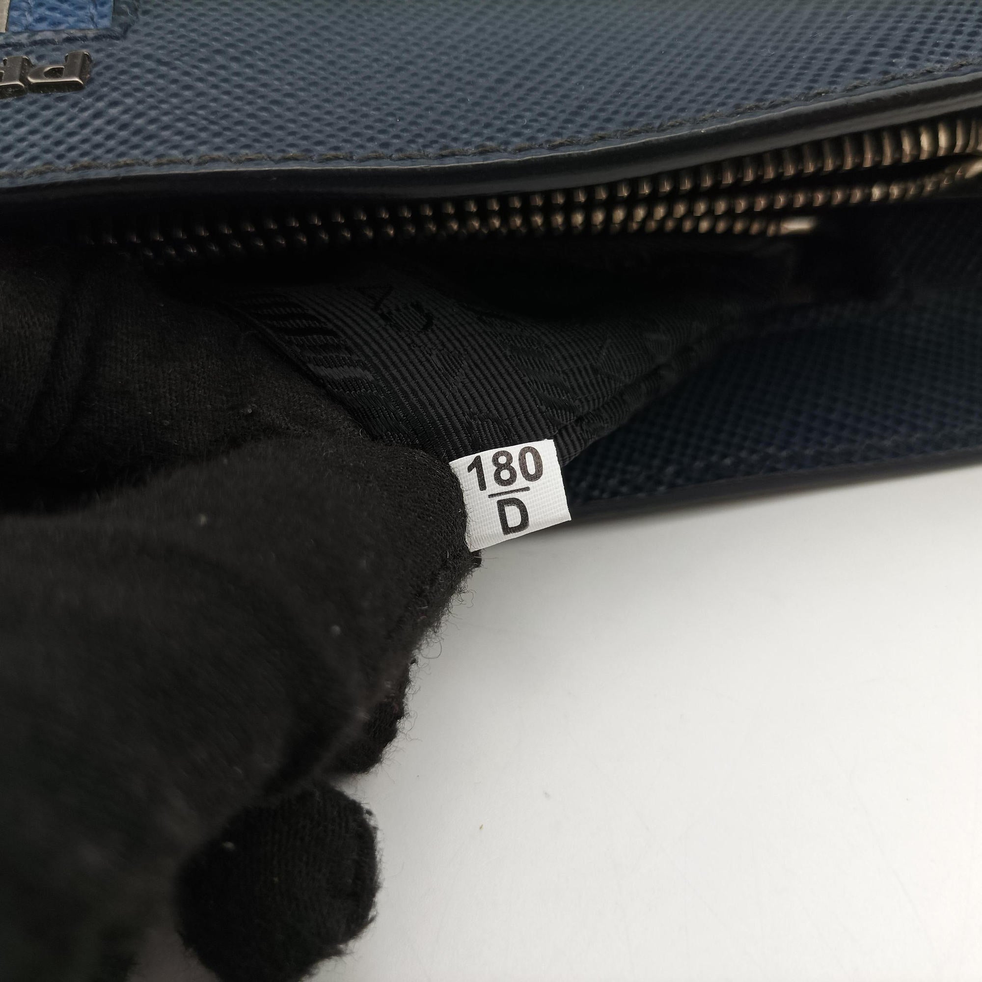 Vintage Prada Stripe Navy × Blue × Gray Saffiano Leather  shoulderbag | stylenewstar