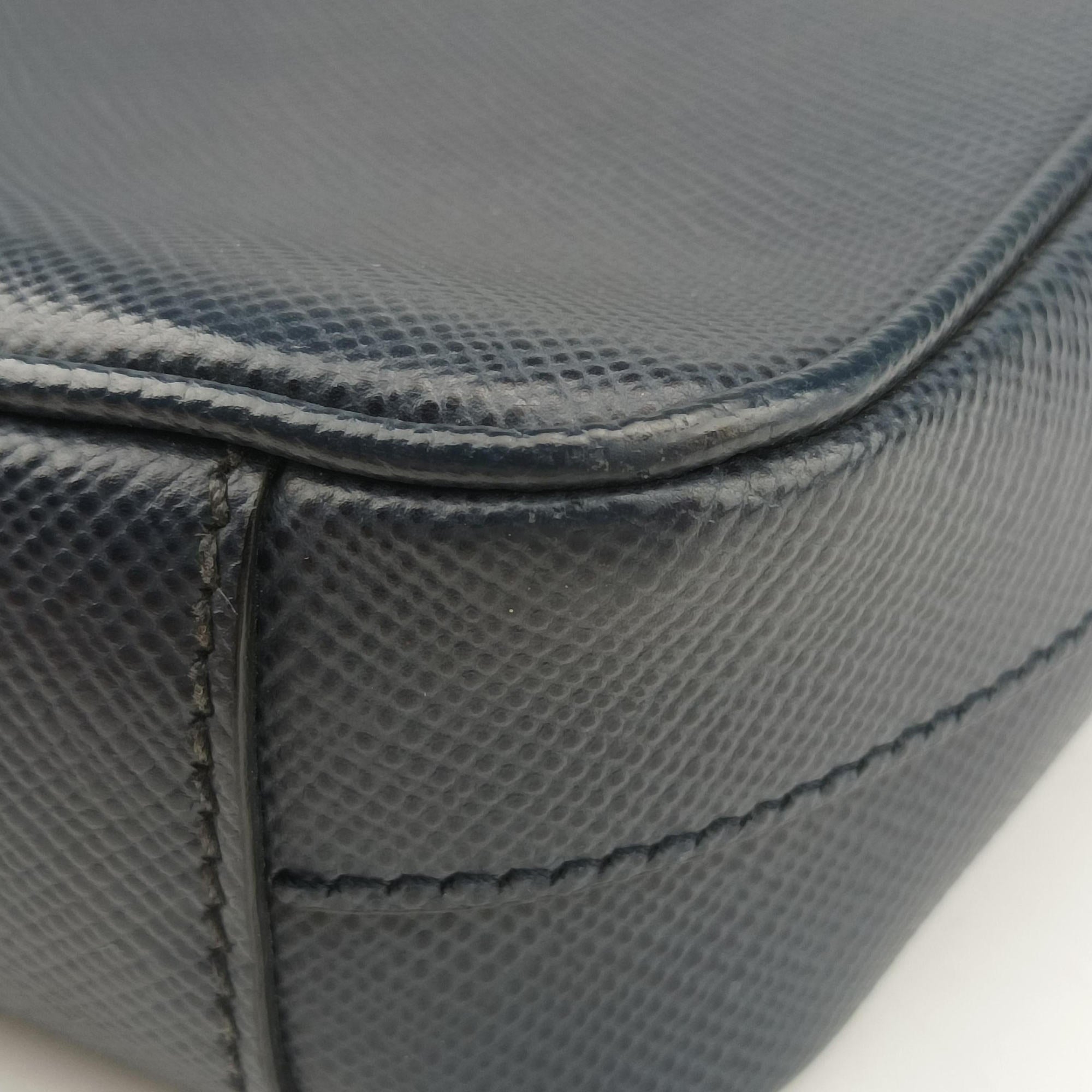 Vintage Prada Stripe Navy × Blue × Gray Saffiano Leather  shoulderbag | stylenewstar