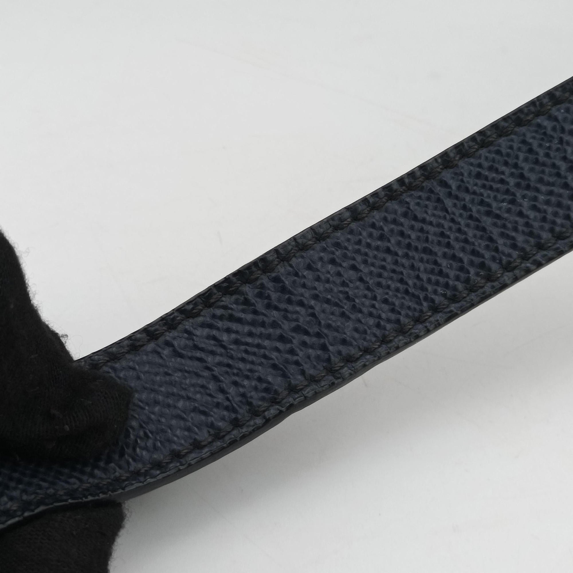 Vintage Prada Stripe Navy × Blue × Gray Saffiano Leather  shoulderbag | stylenewstar