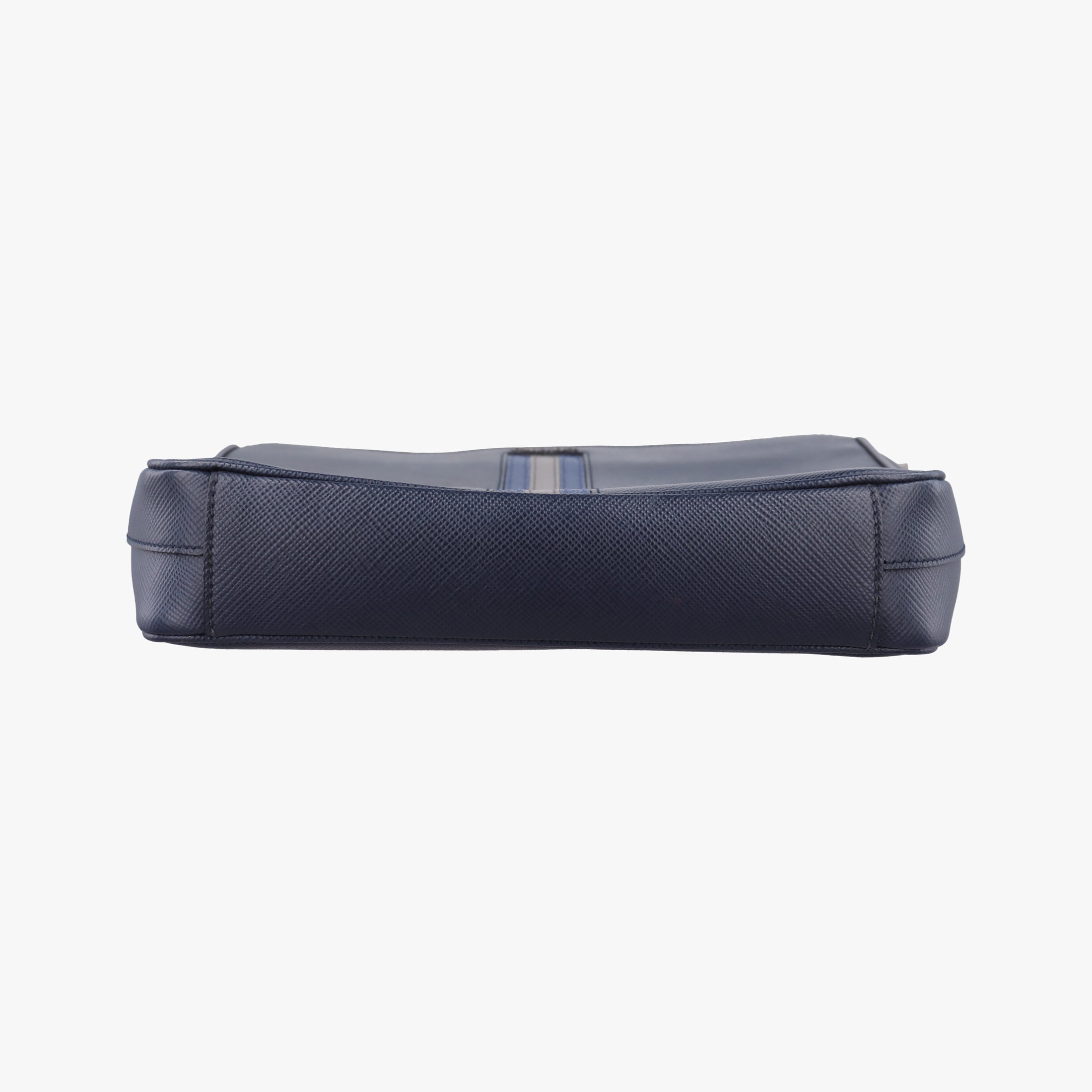 Vintage Prada Stripe Navy × Blue × Gray Saffiano Leather  shoulderbag | stylenewstar