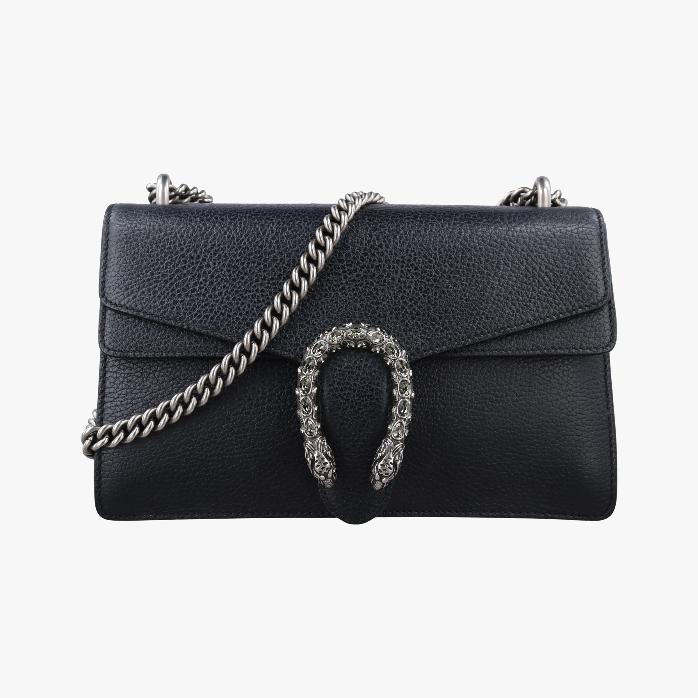 Pre-owned Gucci Dionysus Black Leather 400429 shoulderbag | stylenewstar