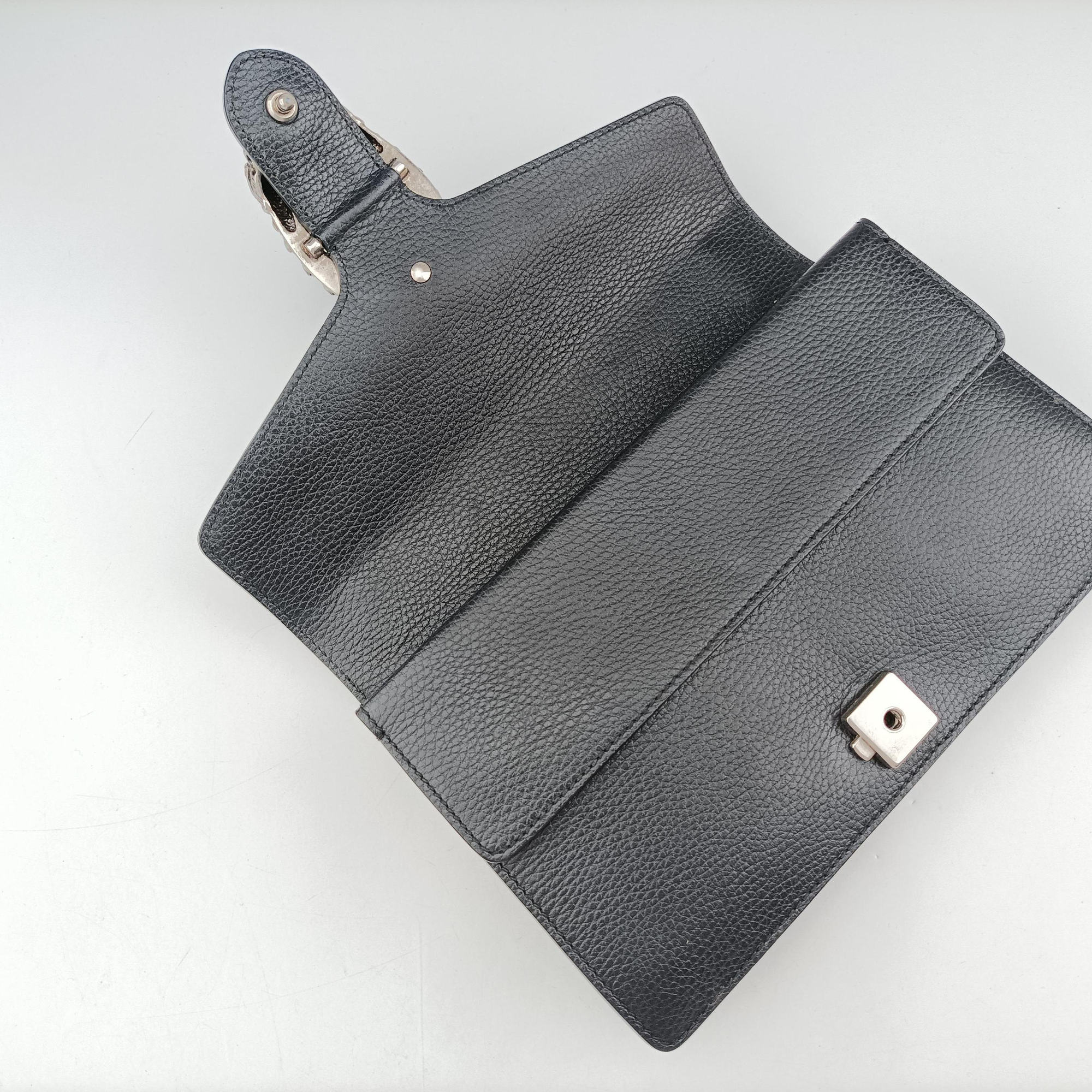 Pre-owned Gucci Dionysus Black Leather 400429 shoulderbag | stylenewstar