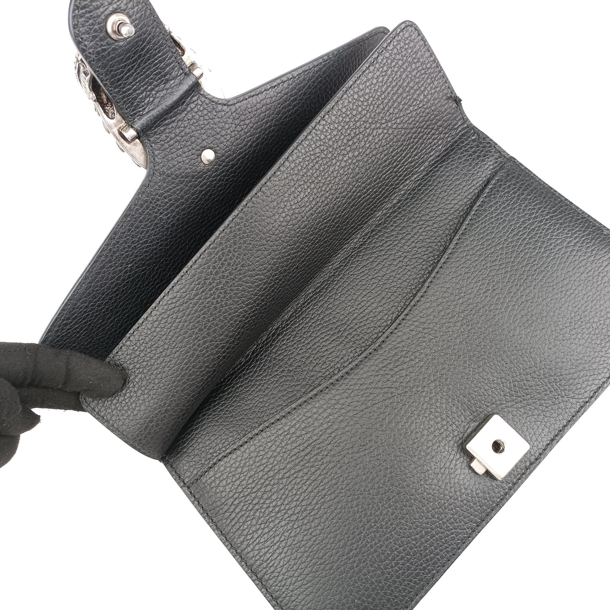Pre-owned Gucci Dionysus Black Leather 400429 shoulderbag | stylenewstar